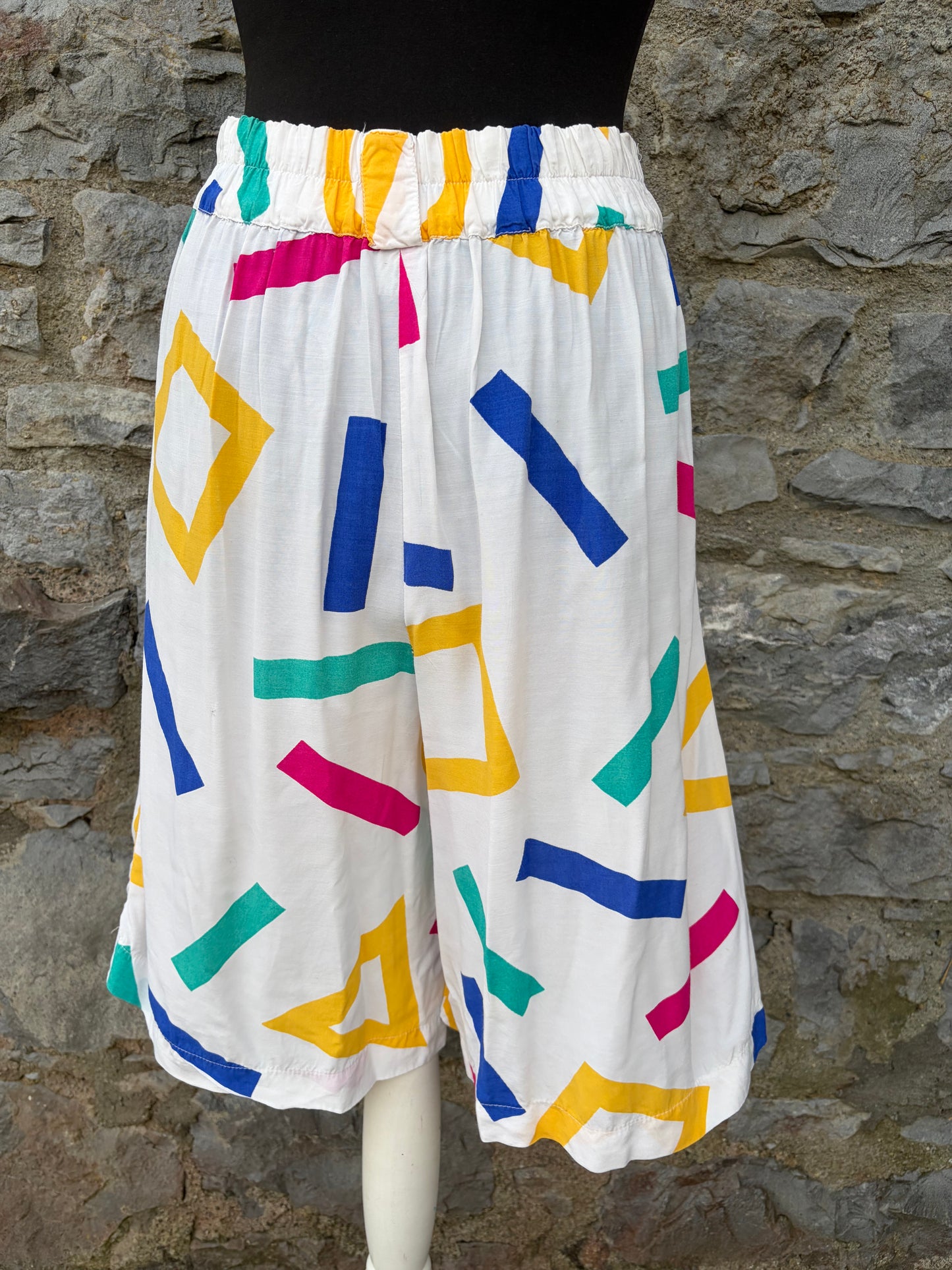 80s colourful geometric culottes uk 8-10