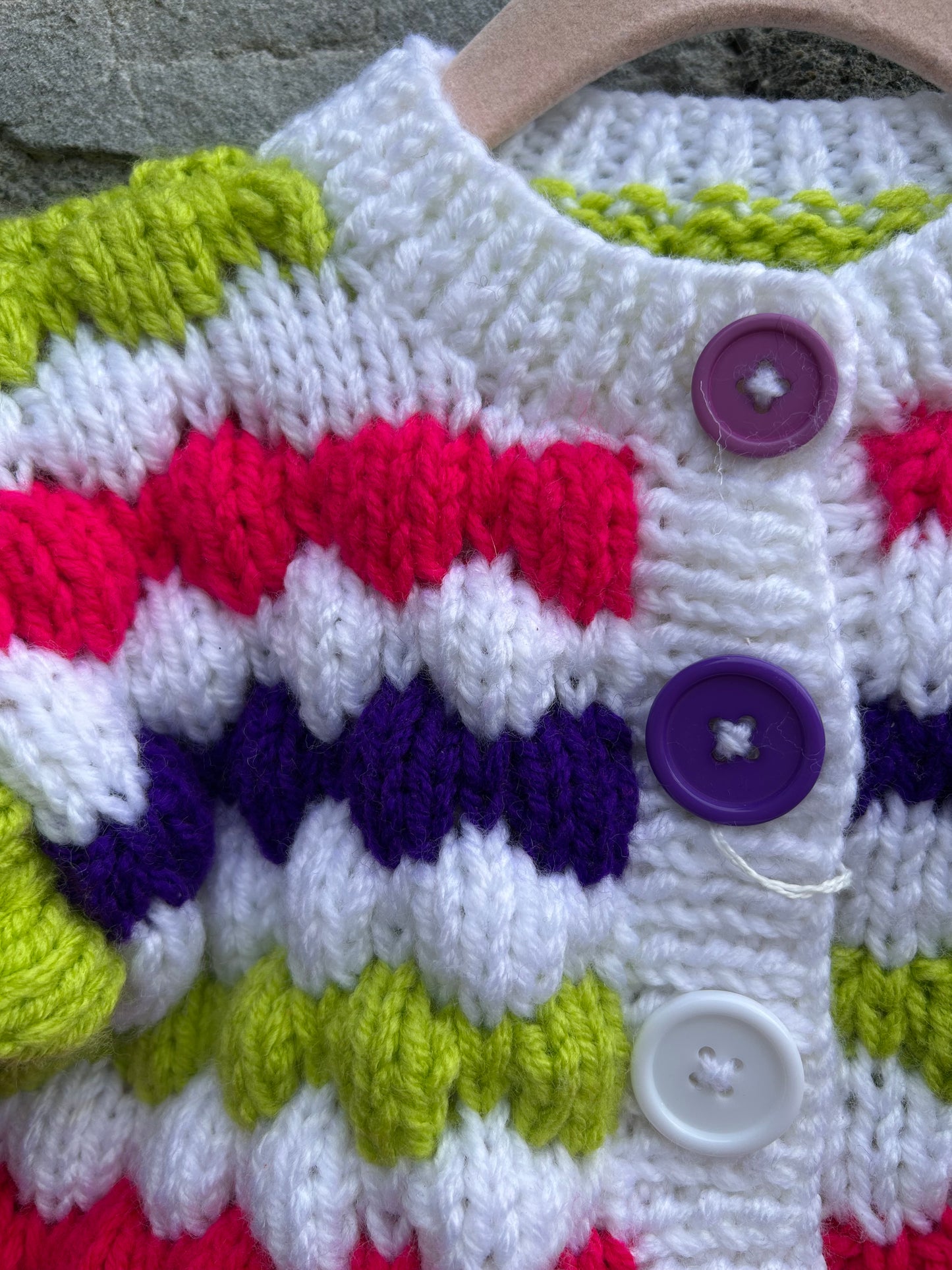 Colourful bubble knit cardigan 2-3y (92-98cm)