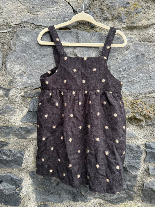 Spotty charcoal pinafore  18-24m (86-92cm)