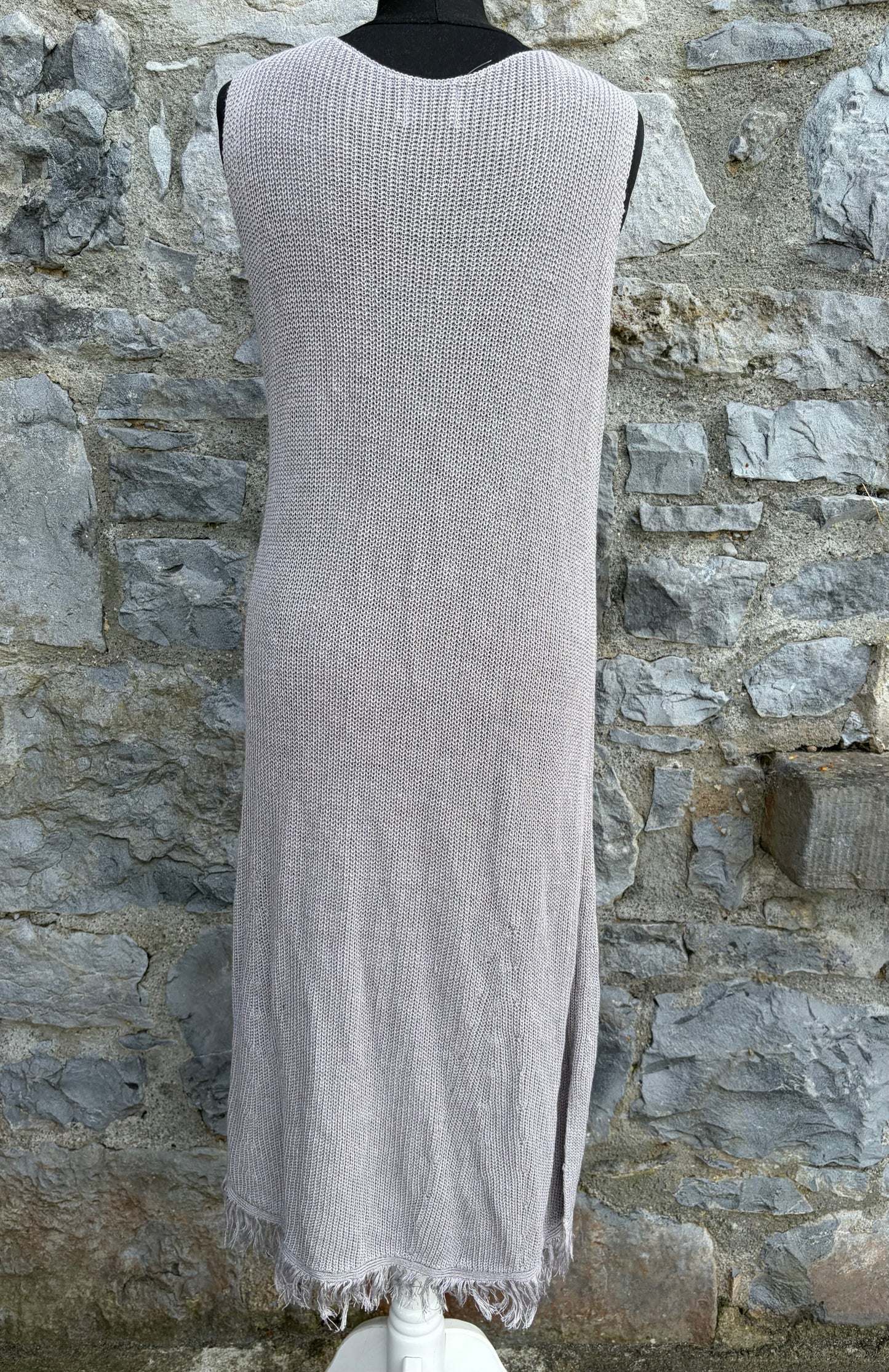 Wrap Grey knitted dress with tassels uk 12-14