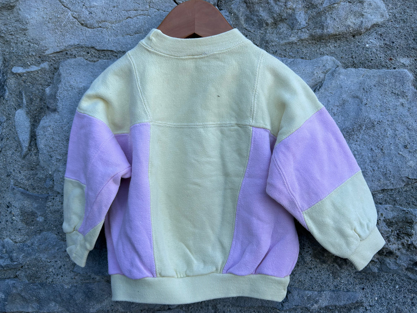 90s yellow&pink sweatshirt 12m (80cm)