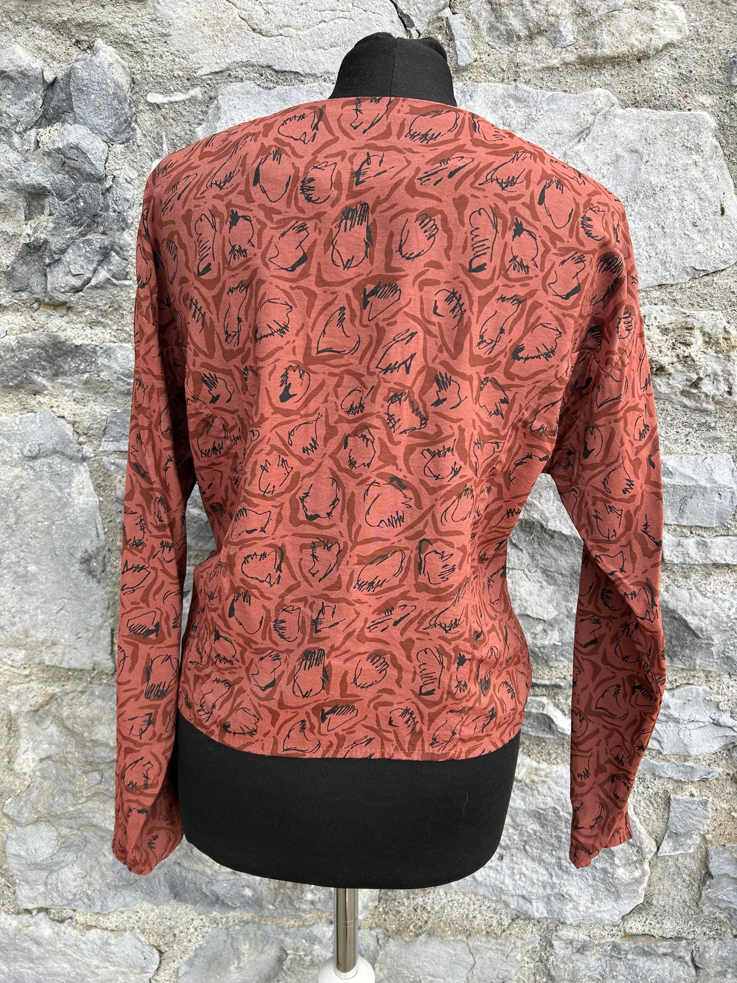 90s brown blouse uk 10