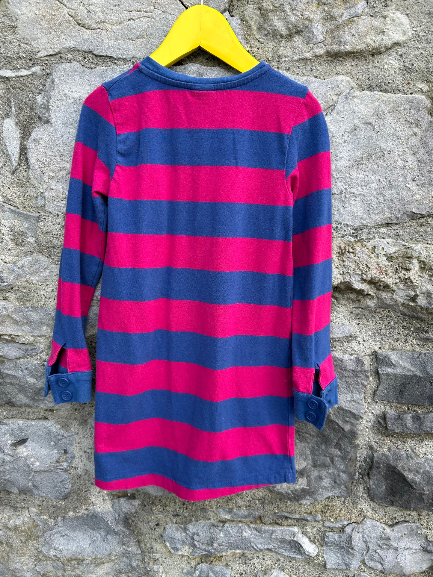PoP Pink&navy stripy dress 5-6y (110-116cm)
