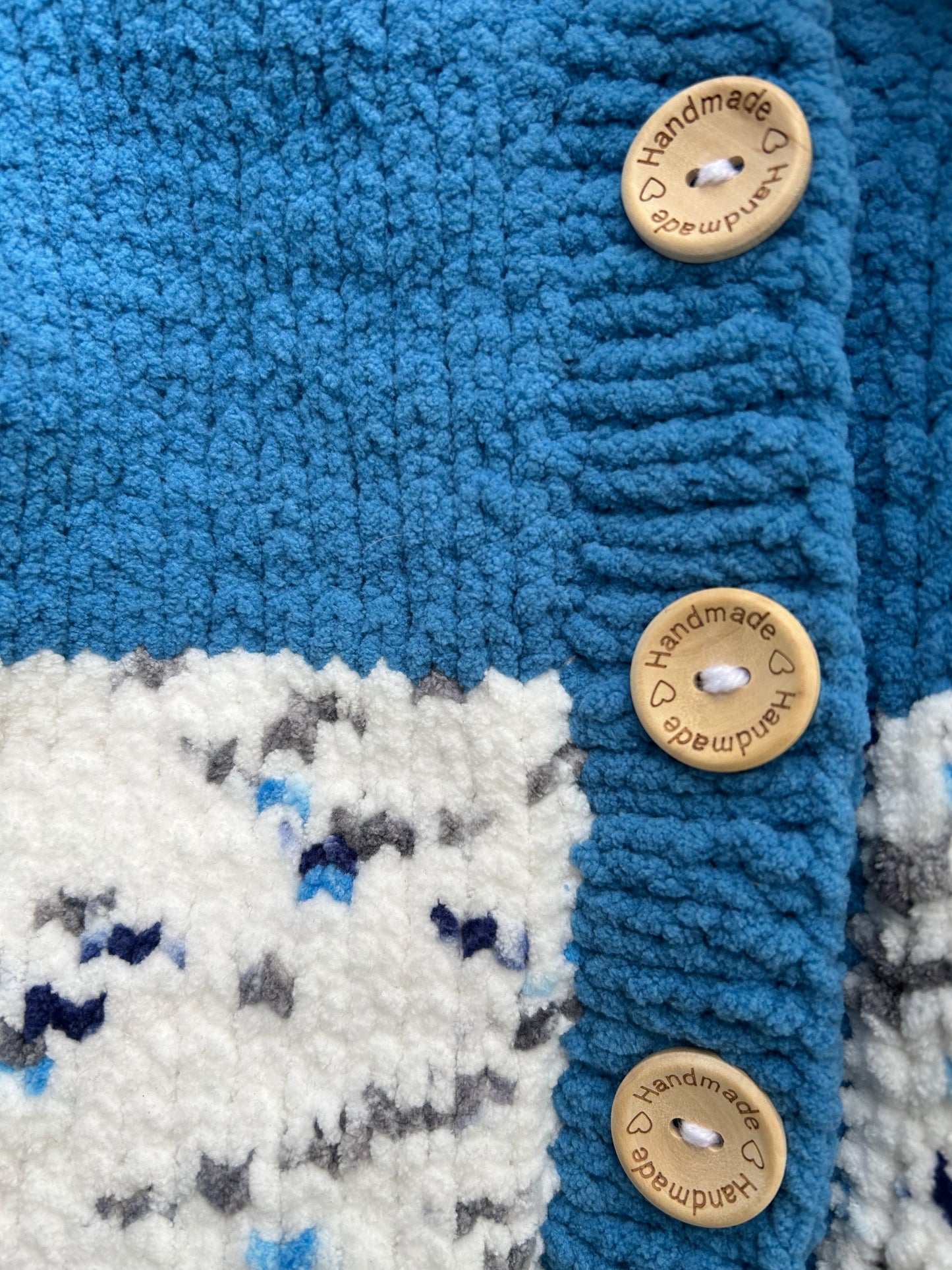 Blue&melange fleece cardigan 3y (98cm)