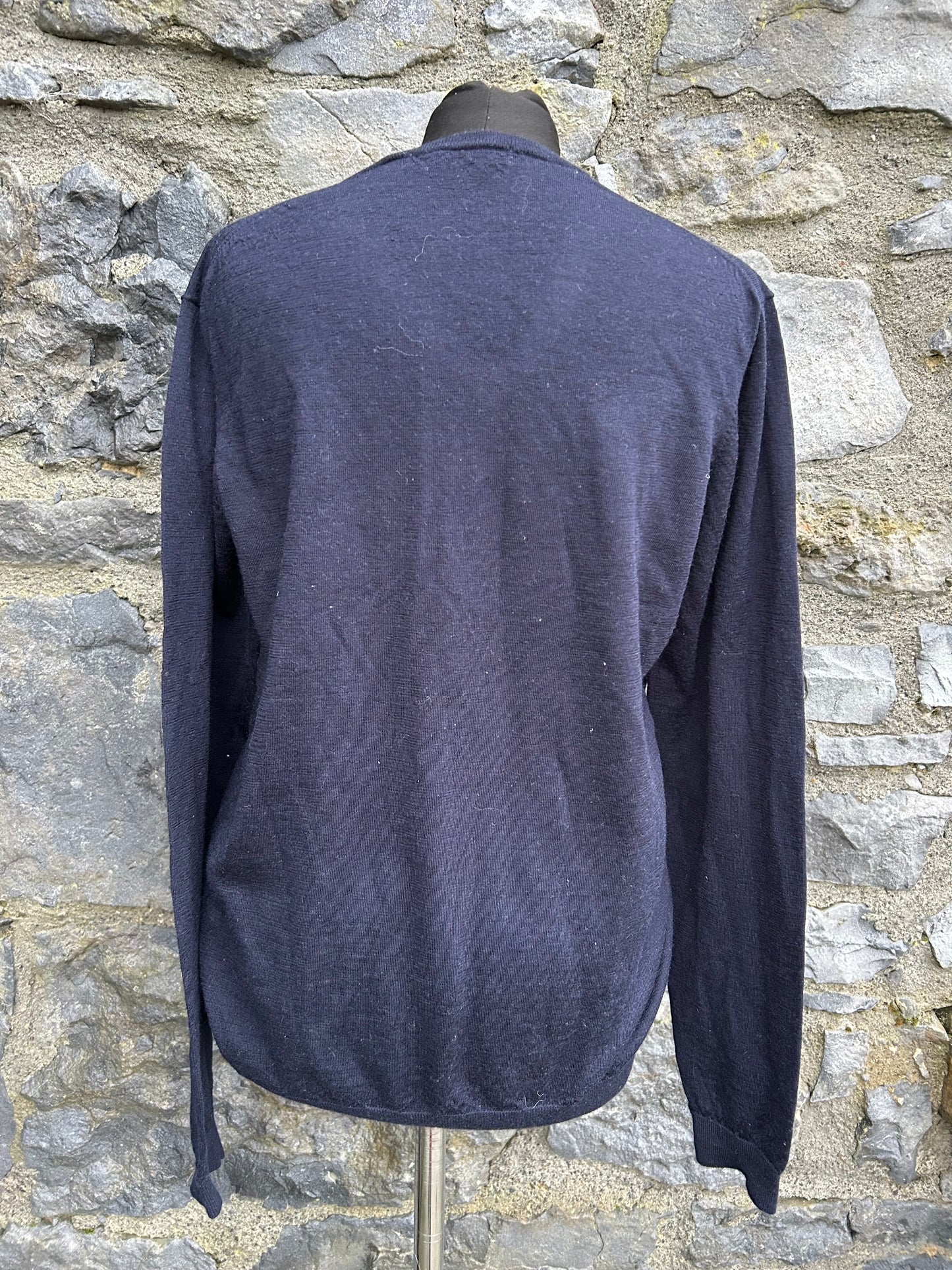 Navy merino wool jumper Small