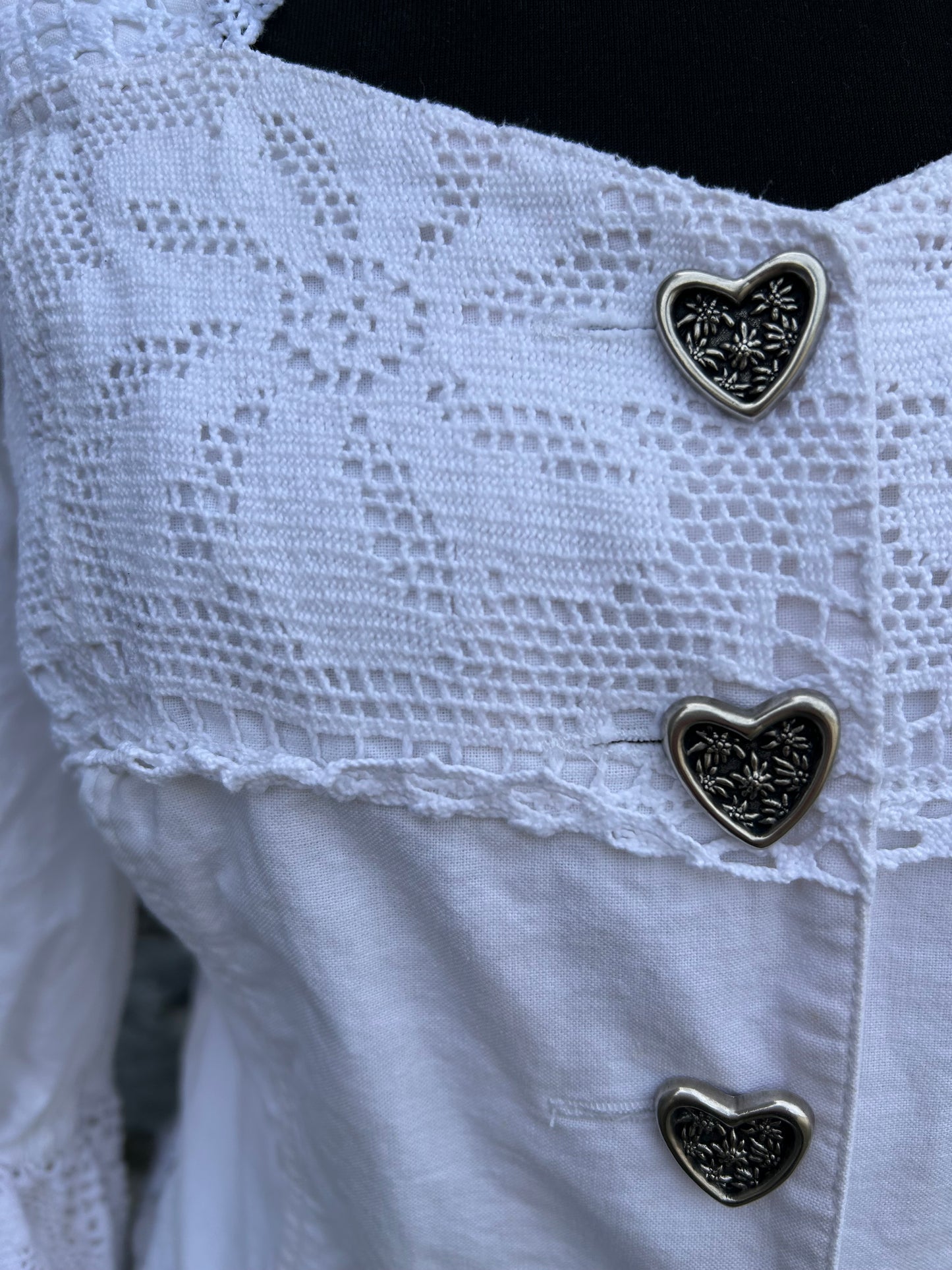 80s white folk blouse uk 8-10