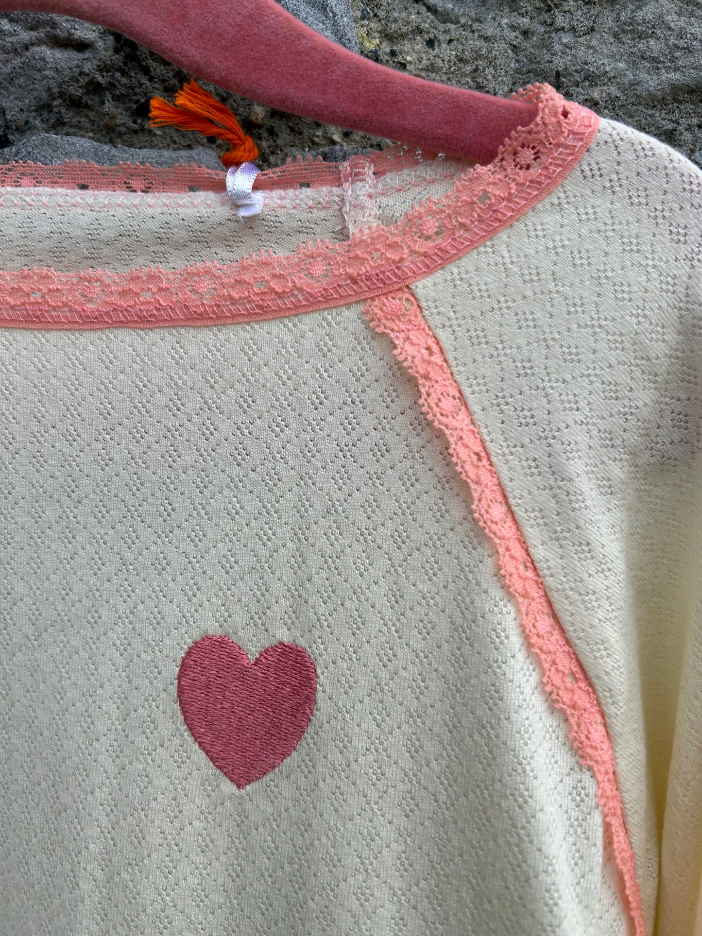 White pointelle top 8y (128cm)