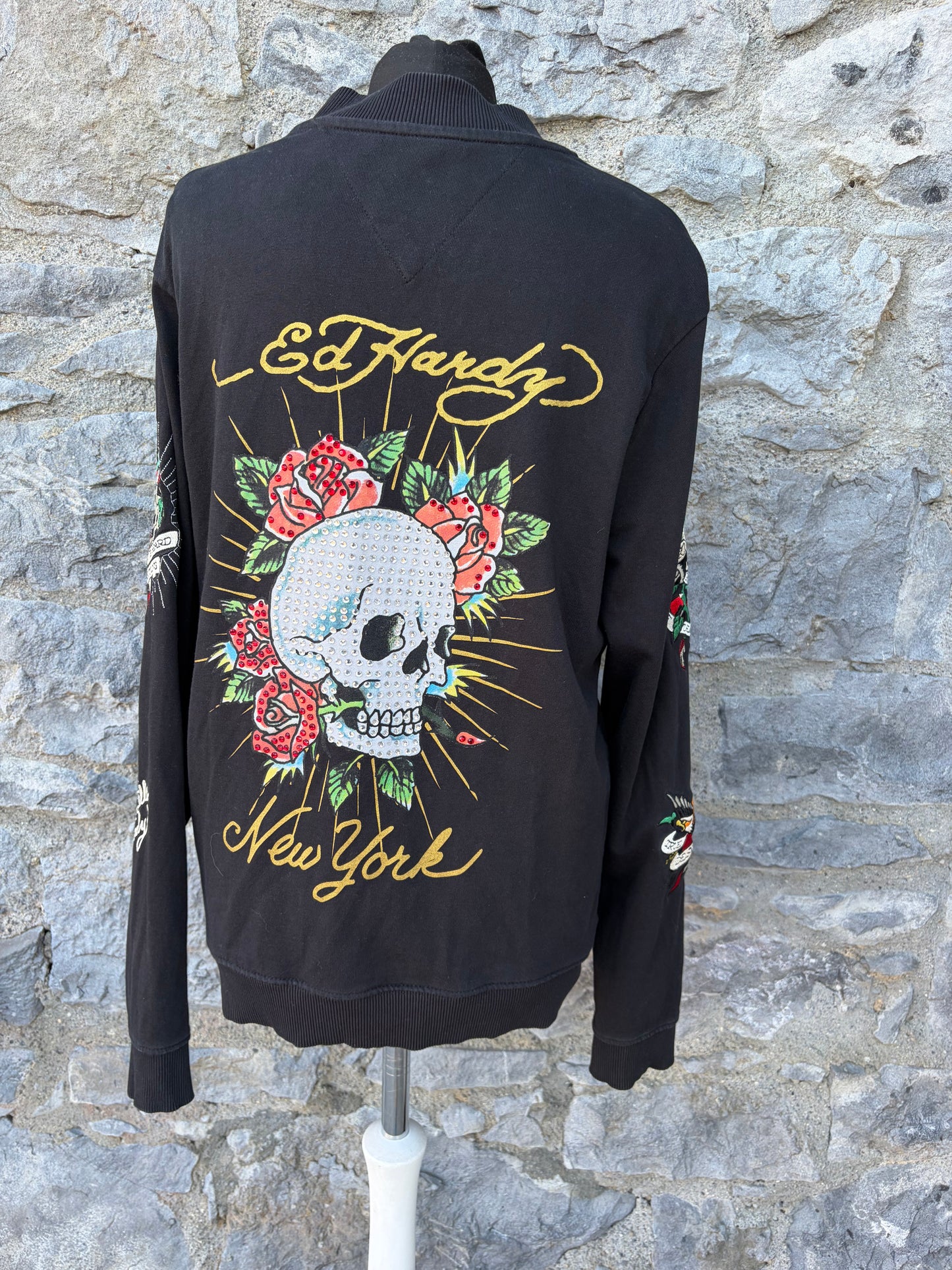 Embroidered tattoo graphics bomber jacket Medium