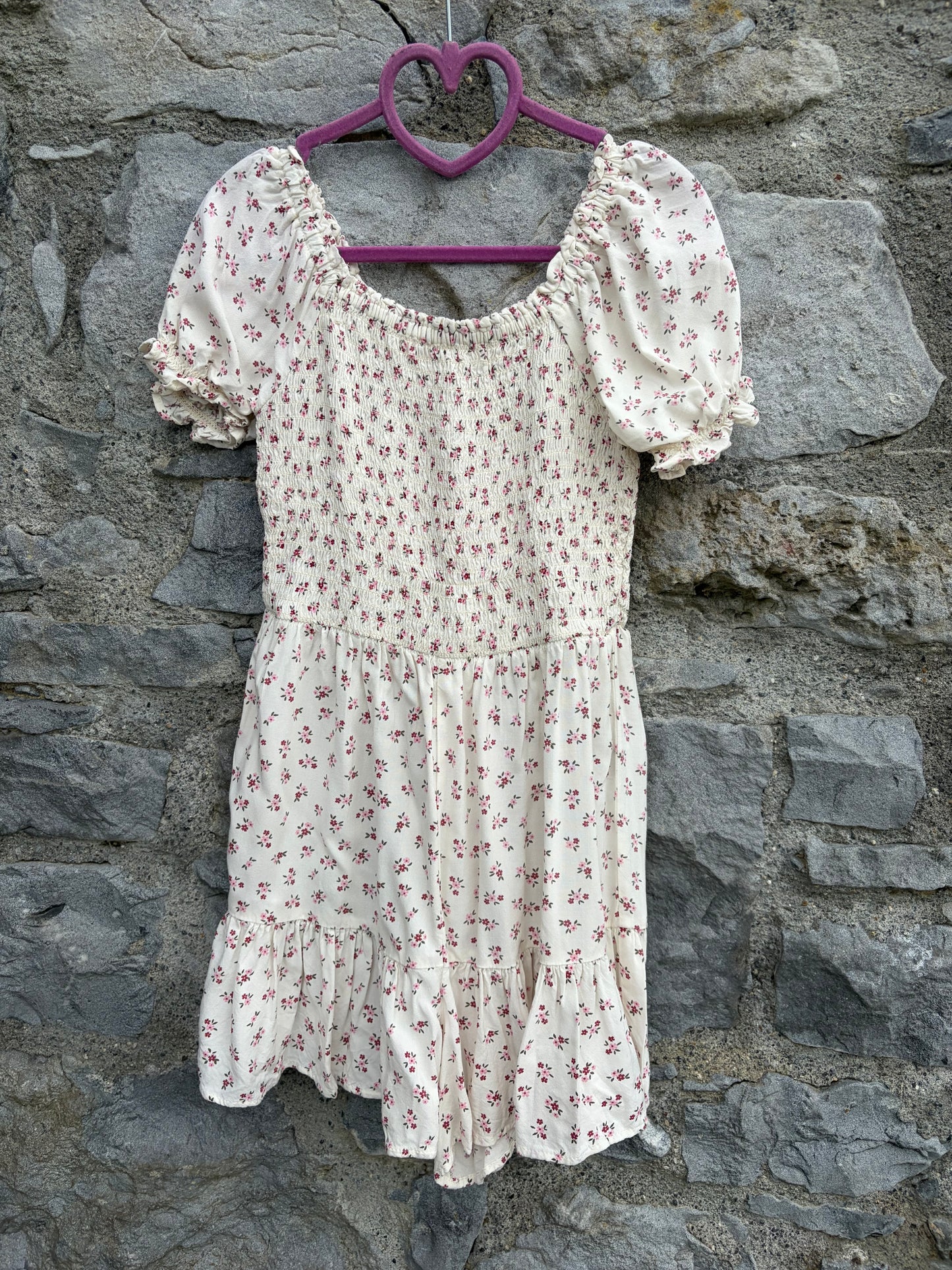 Cream floral jumpsuit 8y (128cm)