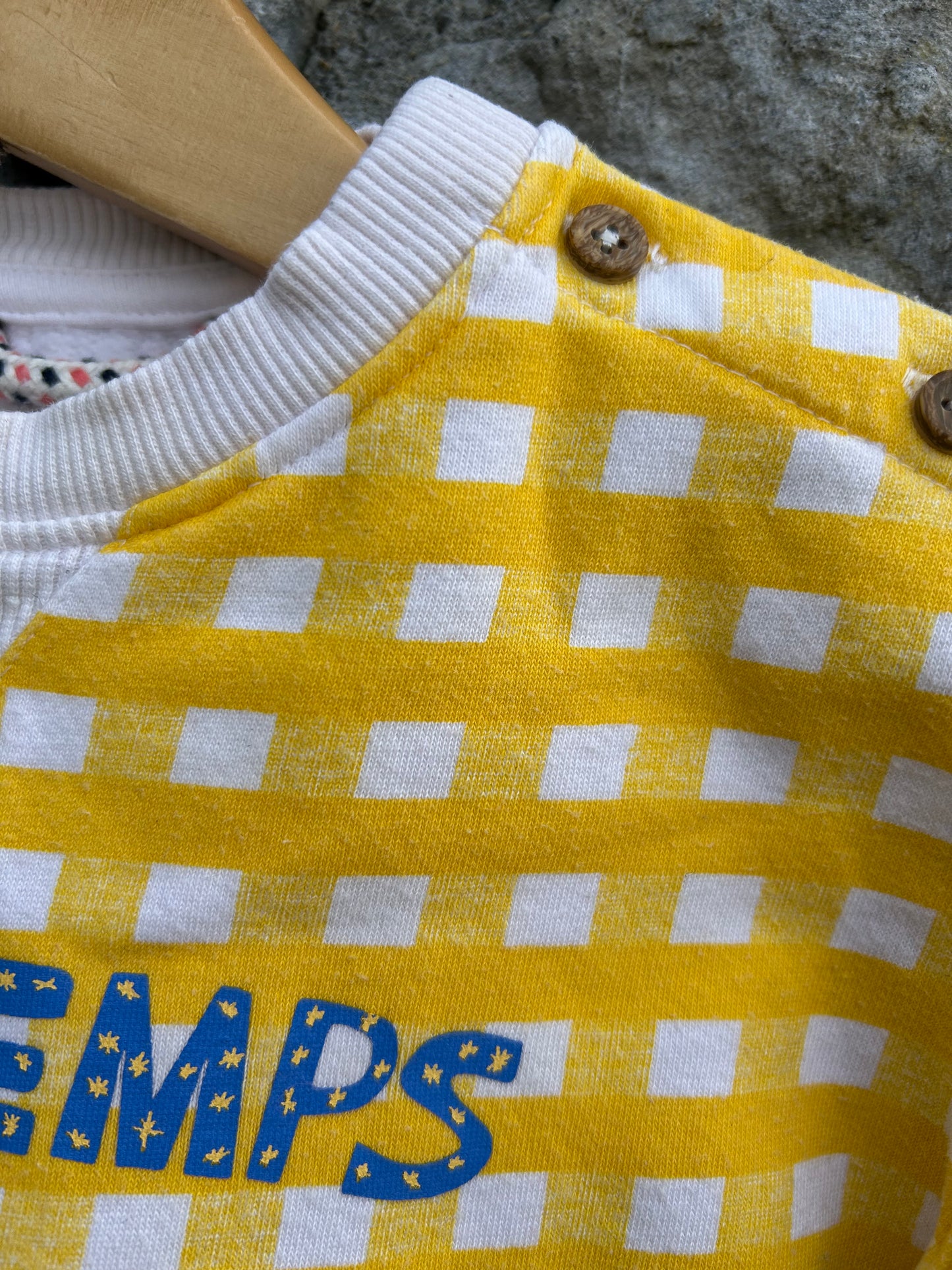Bon Temps yellow check sweatshirt 12-18m (80-86cm)