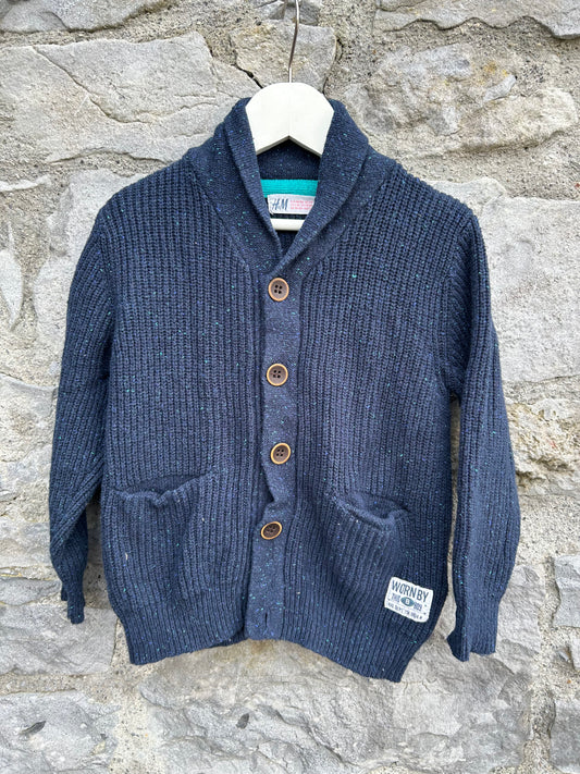 Navy melange cardigan  3-4y (98-104cm)