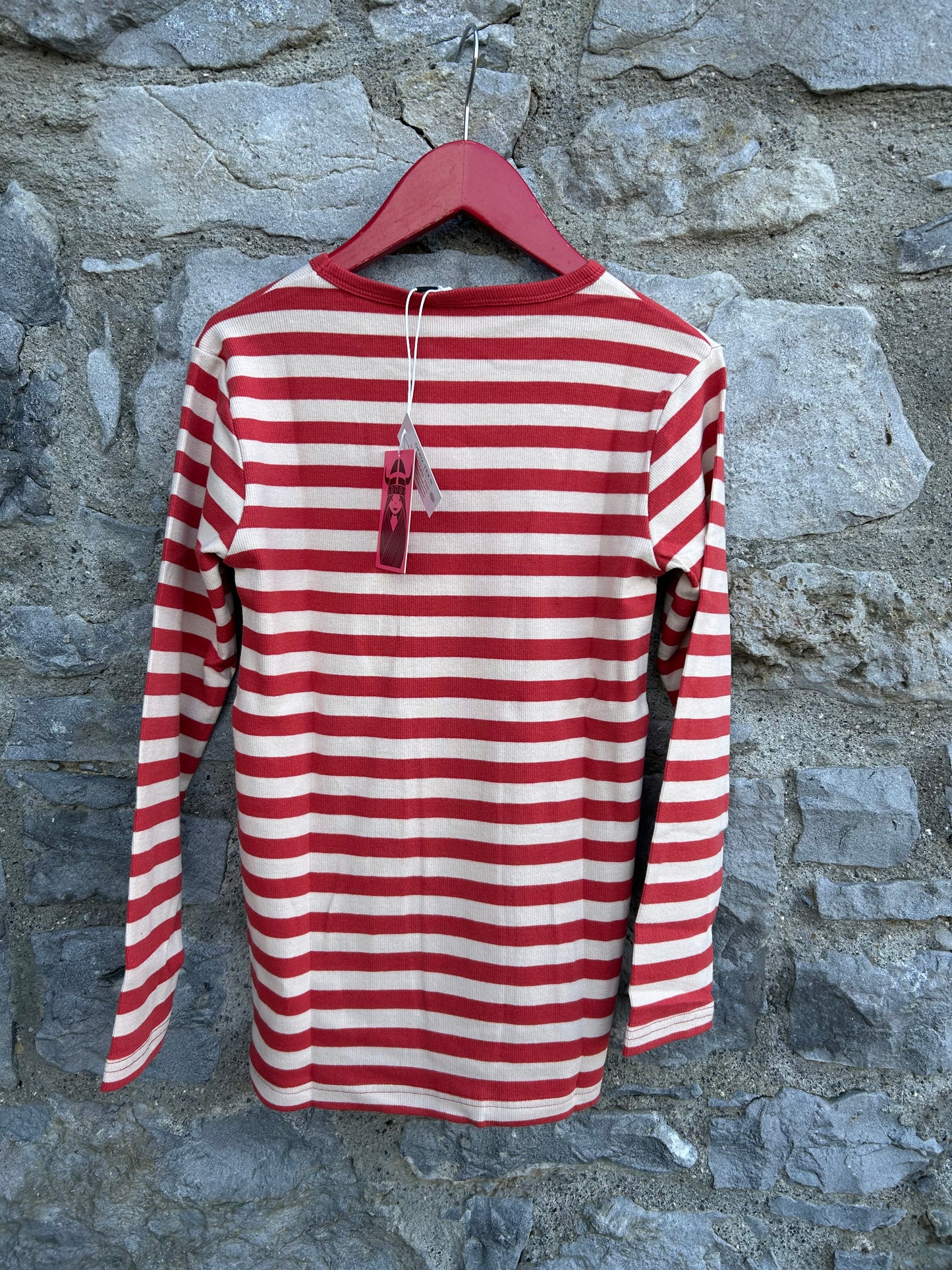 Red&white stripy top 10-11y (140-146cm)