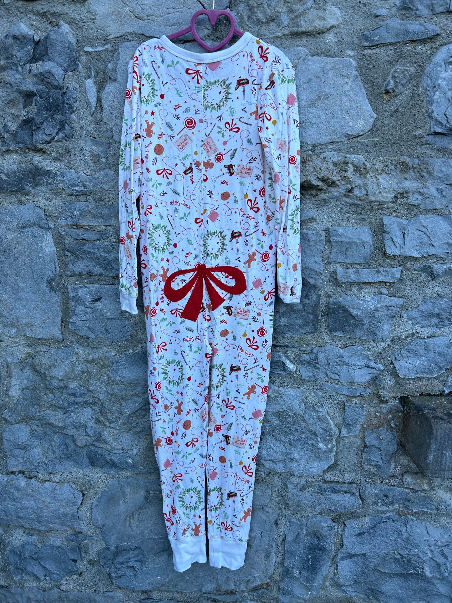 Holiday print white onesie 9-10y (134-140cm)