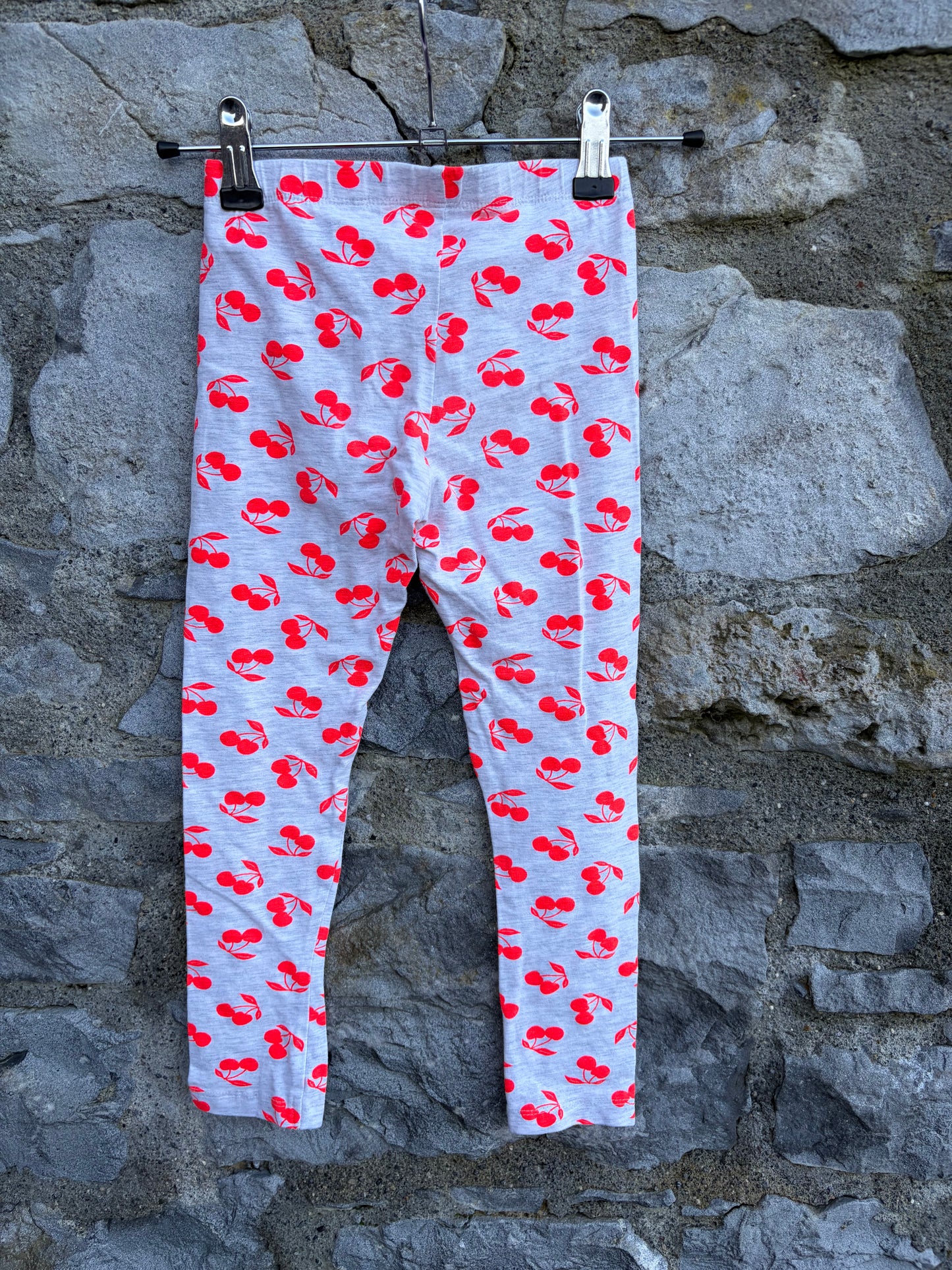 Cherries grey leggings 4-5y (104-110cm)
