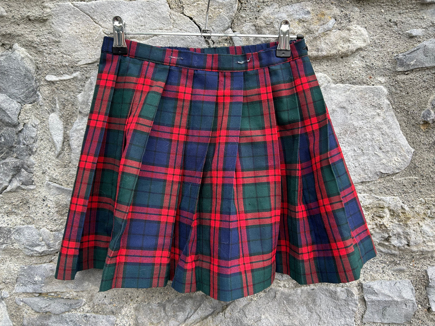 Red&navy check pleated wrap skirt 6-8y (116-128cm)