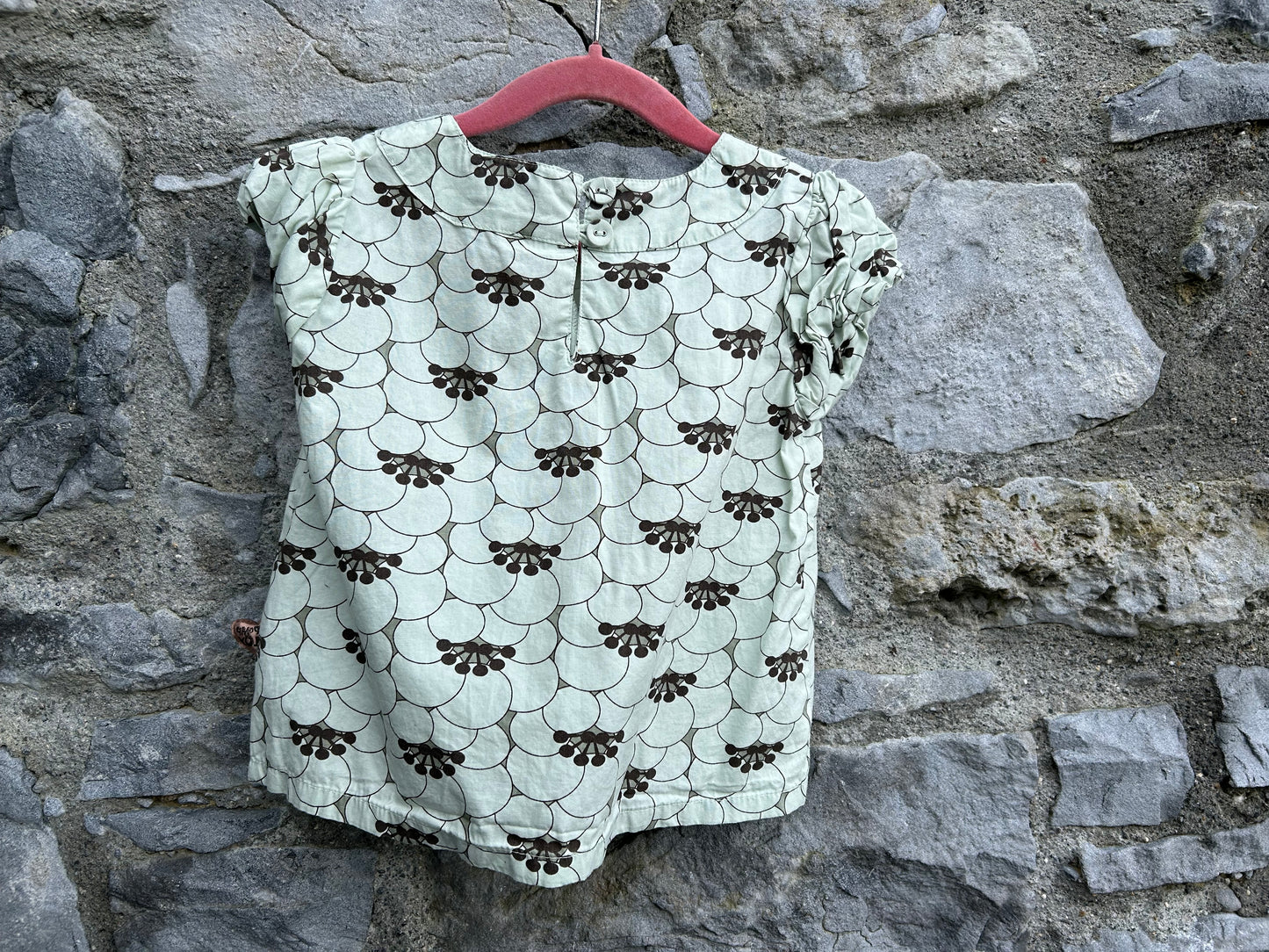 Pistachio floral box top 3-4y (98-104cm)