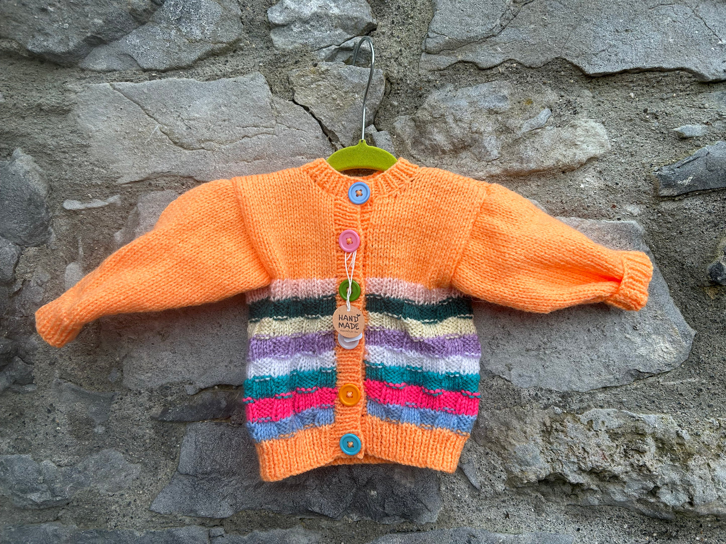 Orange stripy cardigan 3-6m (62-68cm)