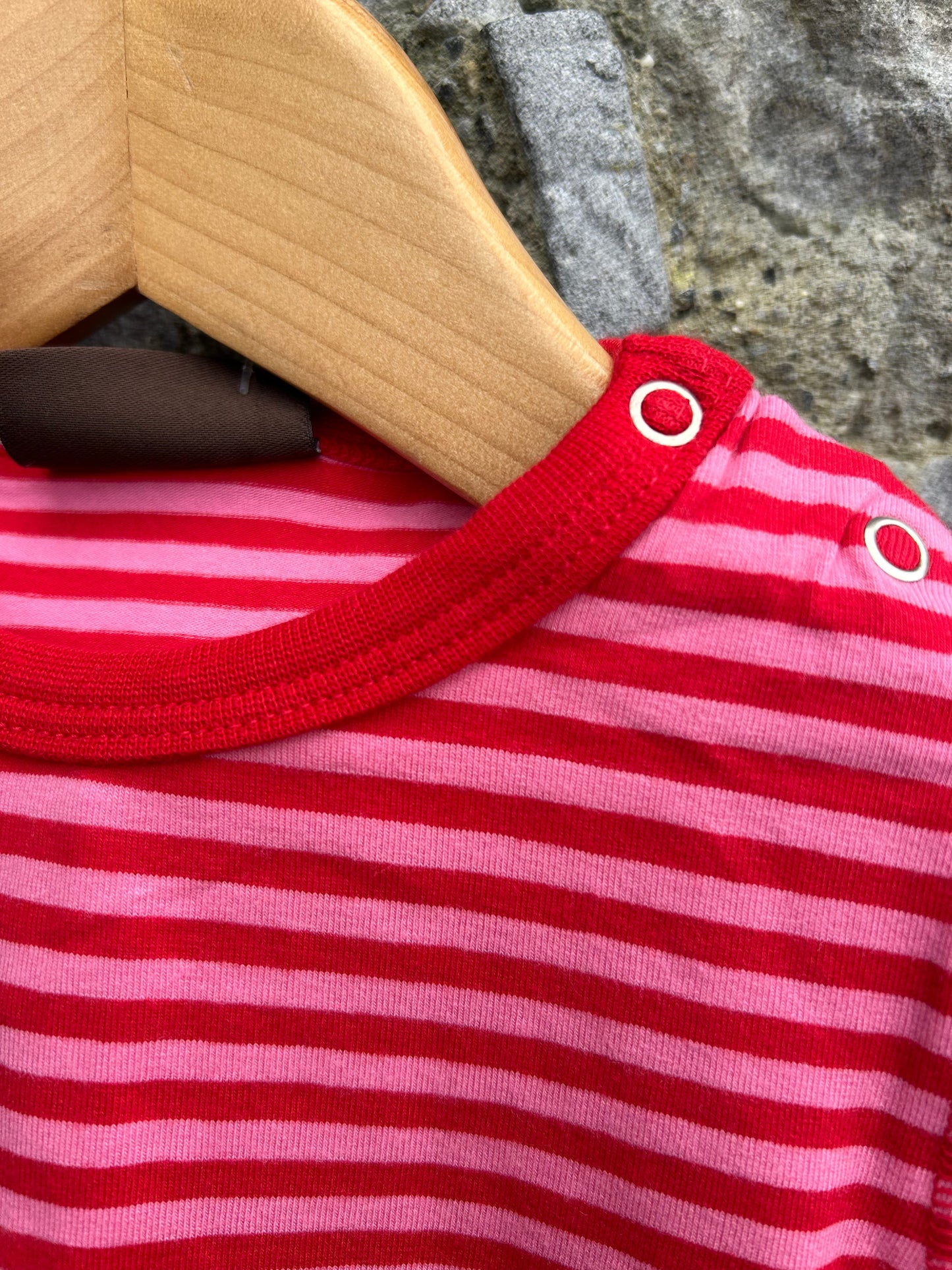 Pink/cerise stripy vest 3-6m (62-68cm)