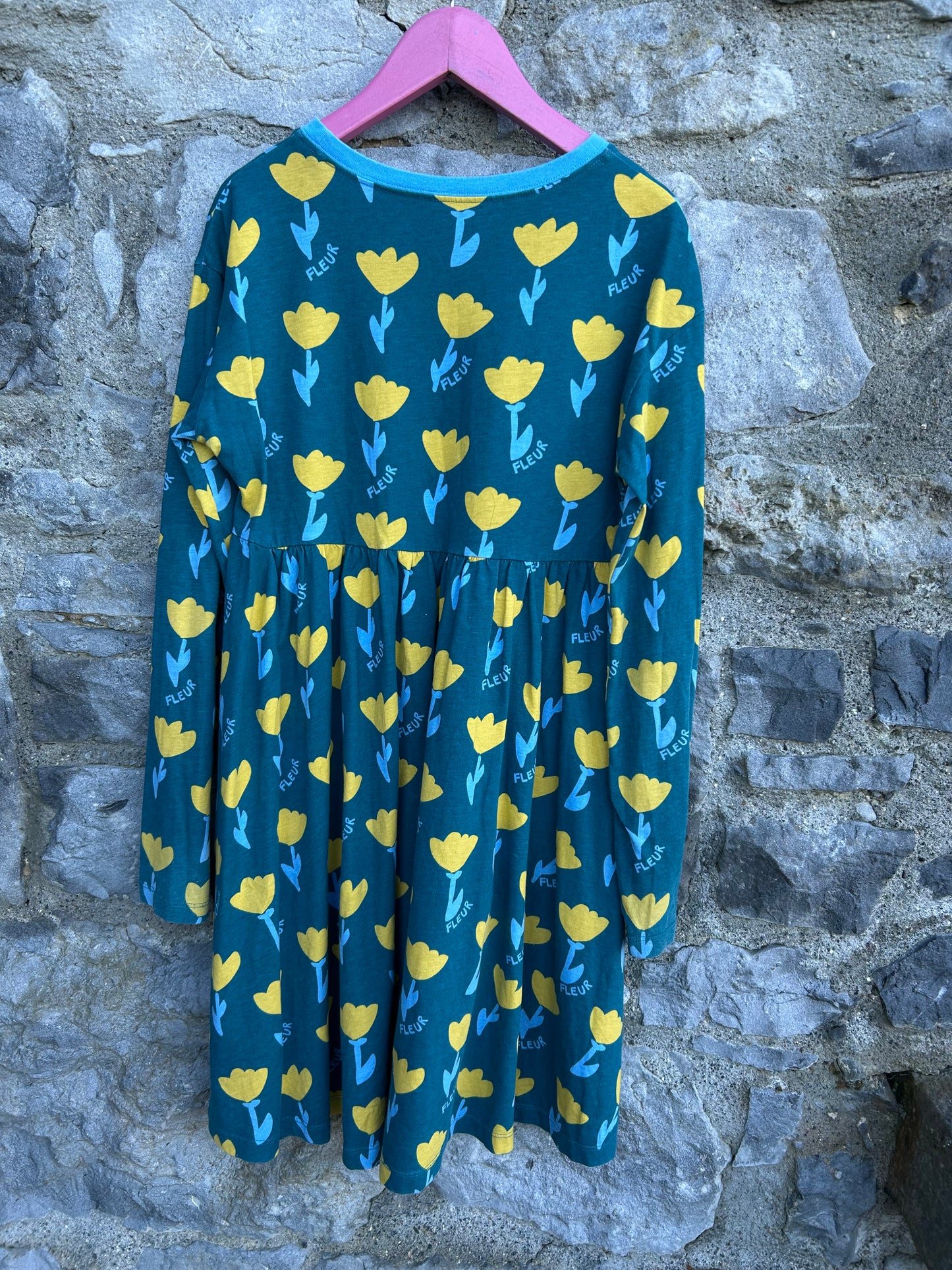 Tulips petrol dress 12y (152cm)