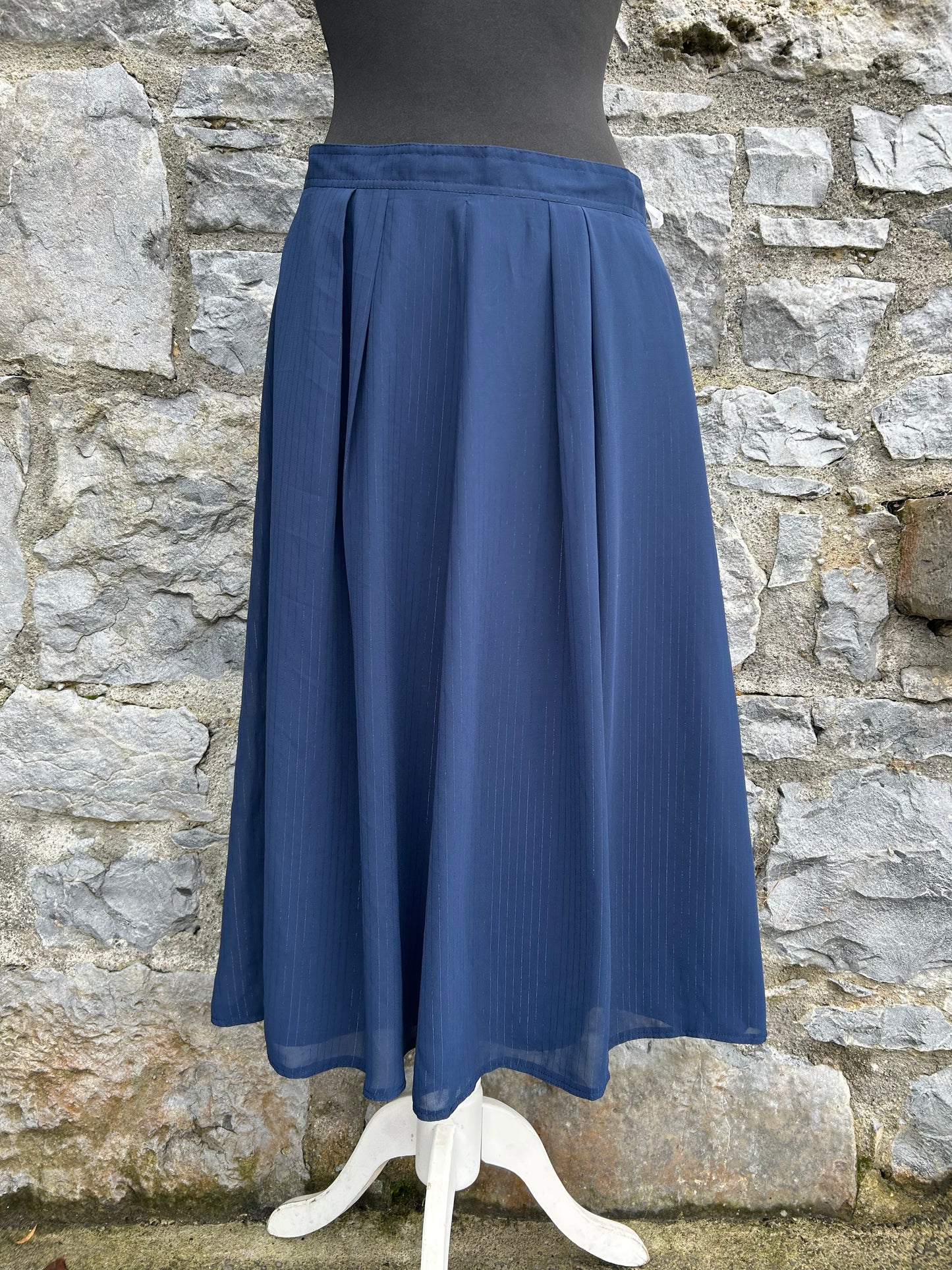 90s navy stripy skirt uk 12