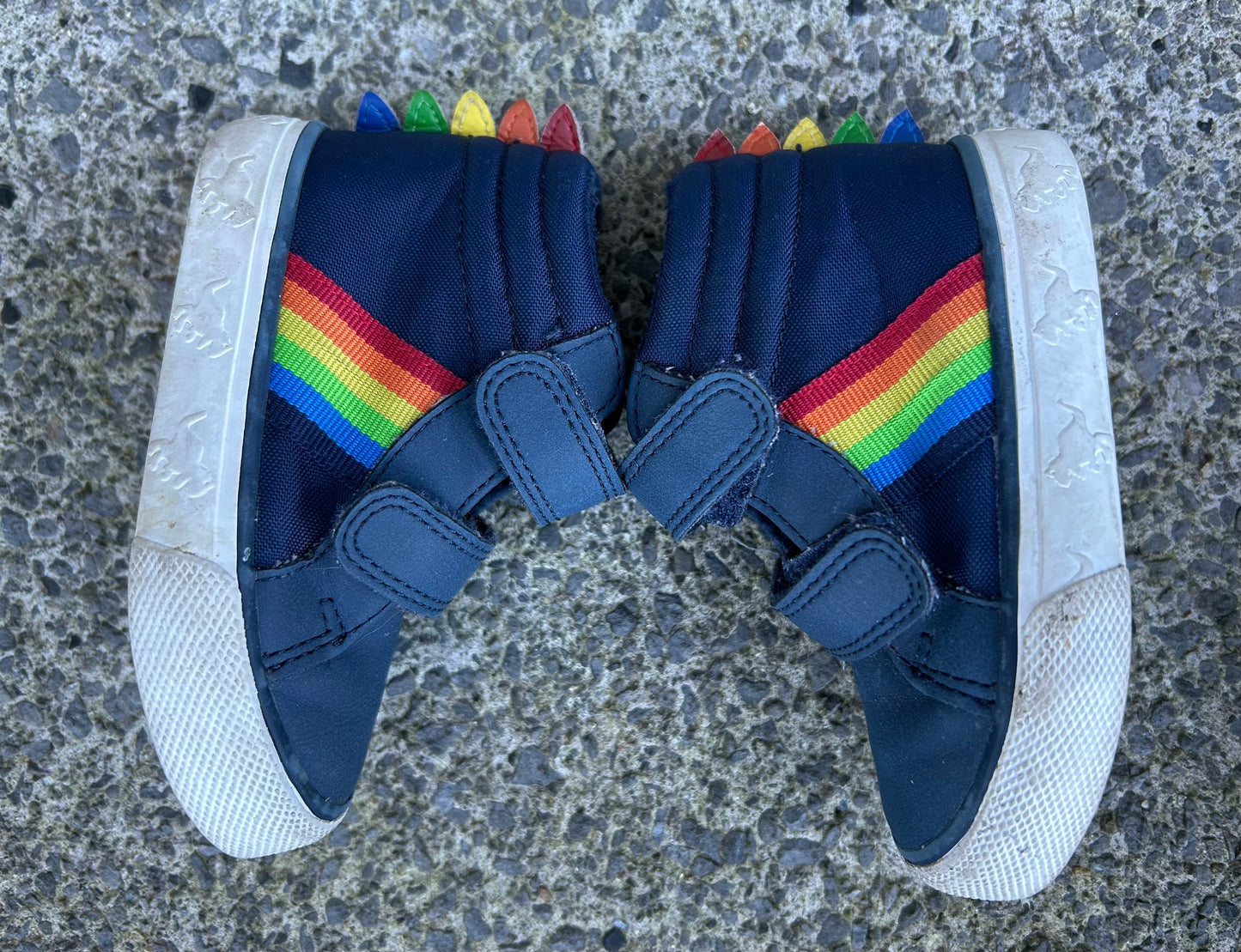 Rainbow spikes navy hi top trainers uk 4 (eu 20.5)