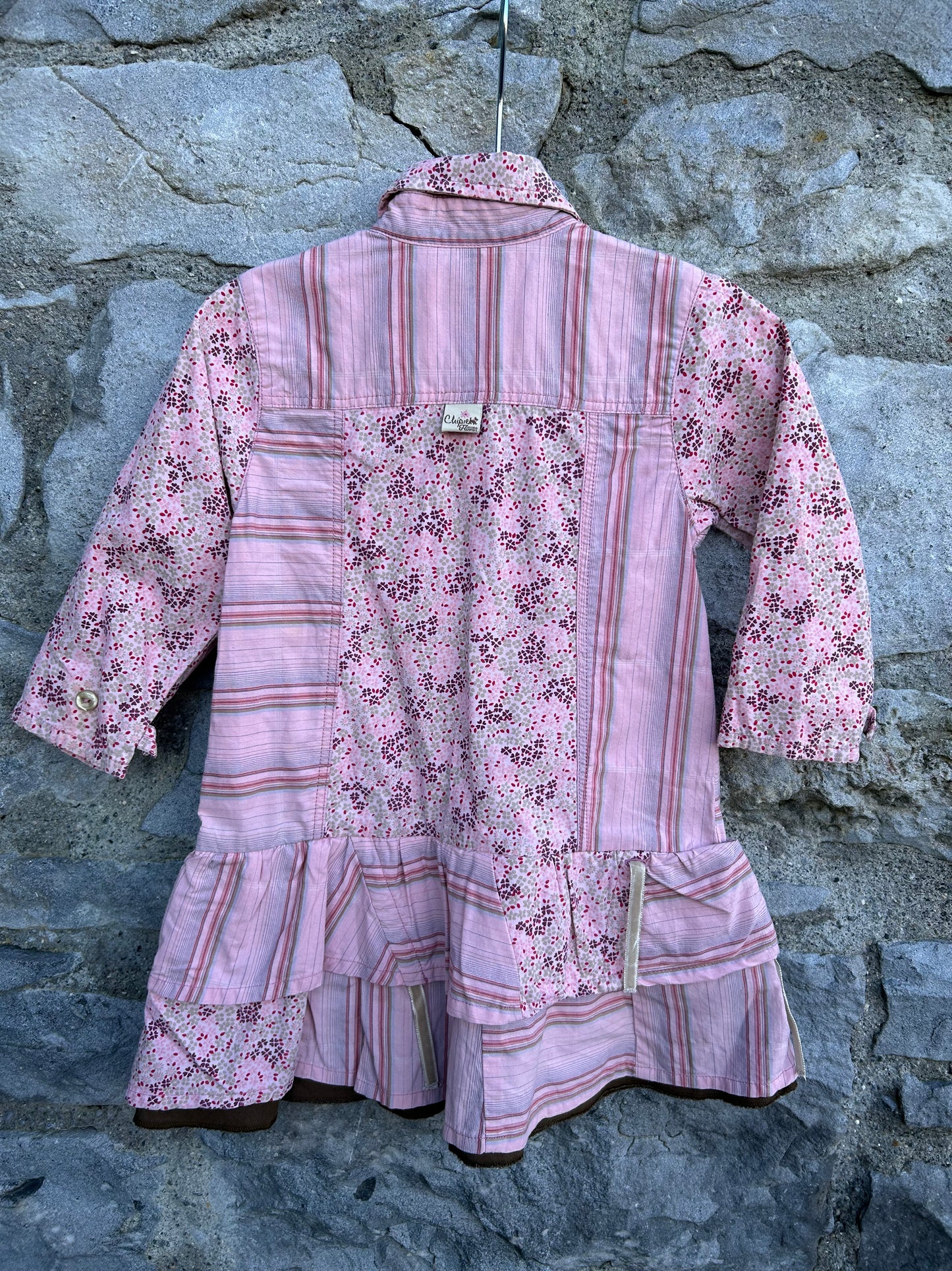 Y2K pink patchwork dress 12m (80cm)