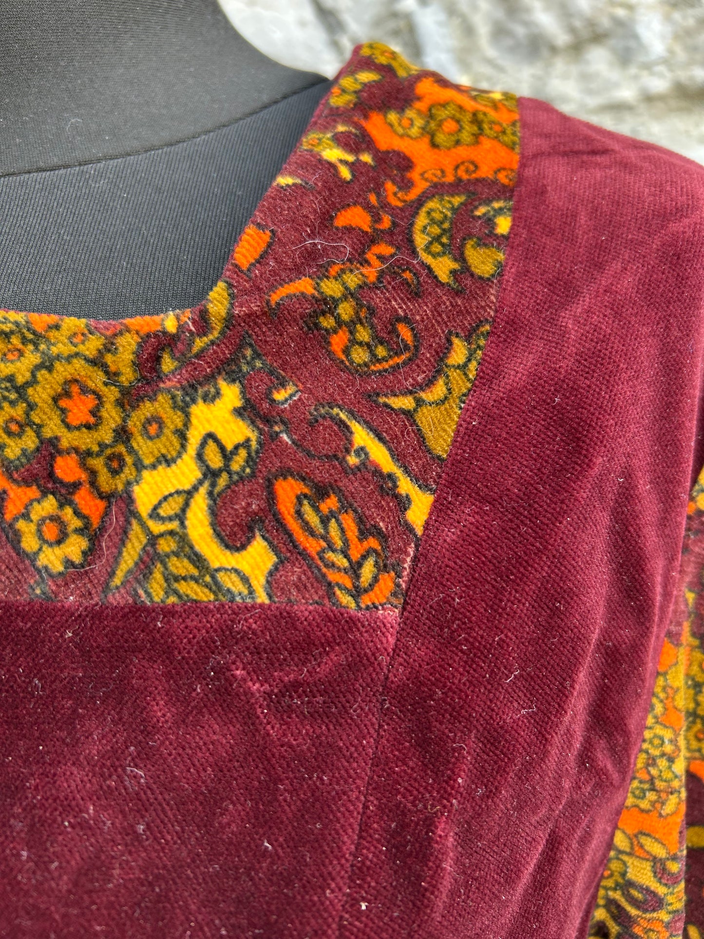 90s floral velvet top uk 8-10
