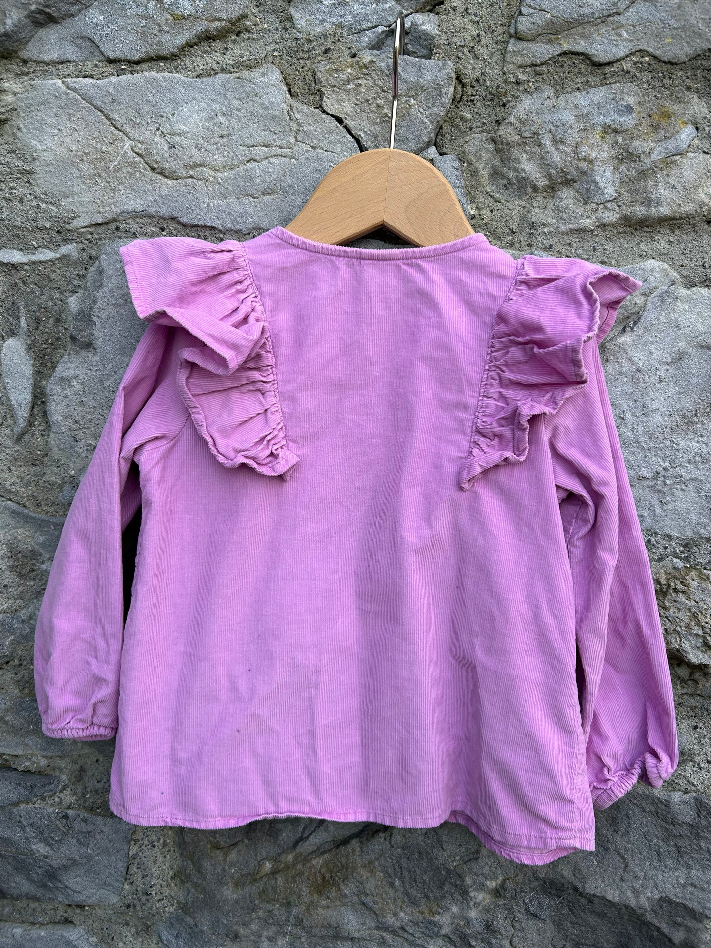 Pink ruffles cord blouse 2y (92cm)
