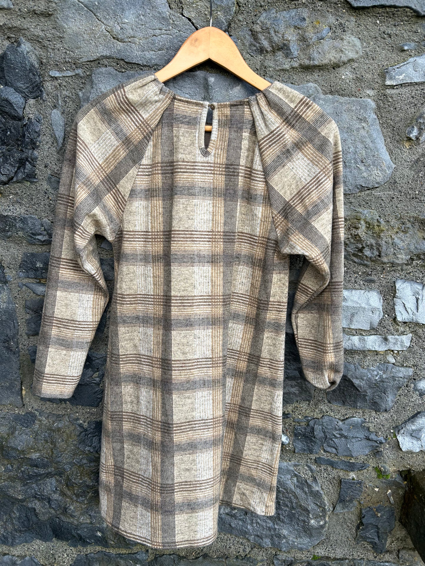 Beige&brown check dress 13-14y (158-164cm)