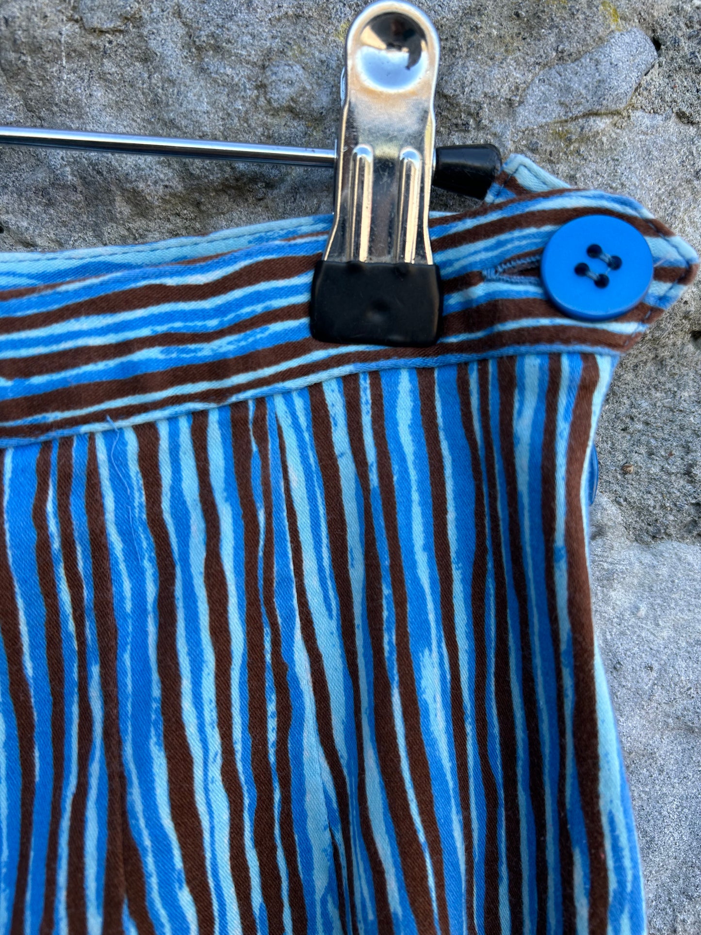 90s Blue&brown stripy pants uk 10