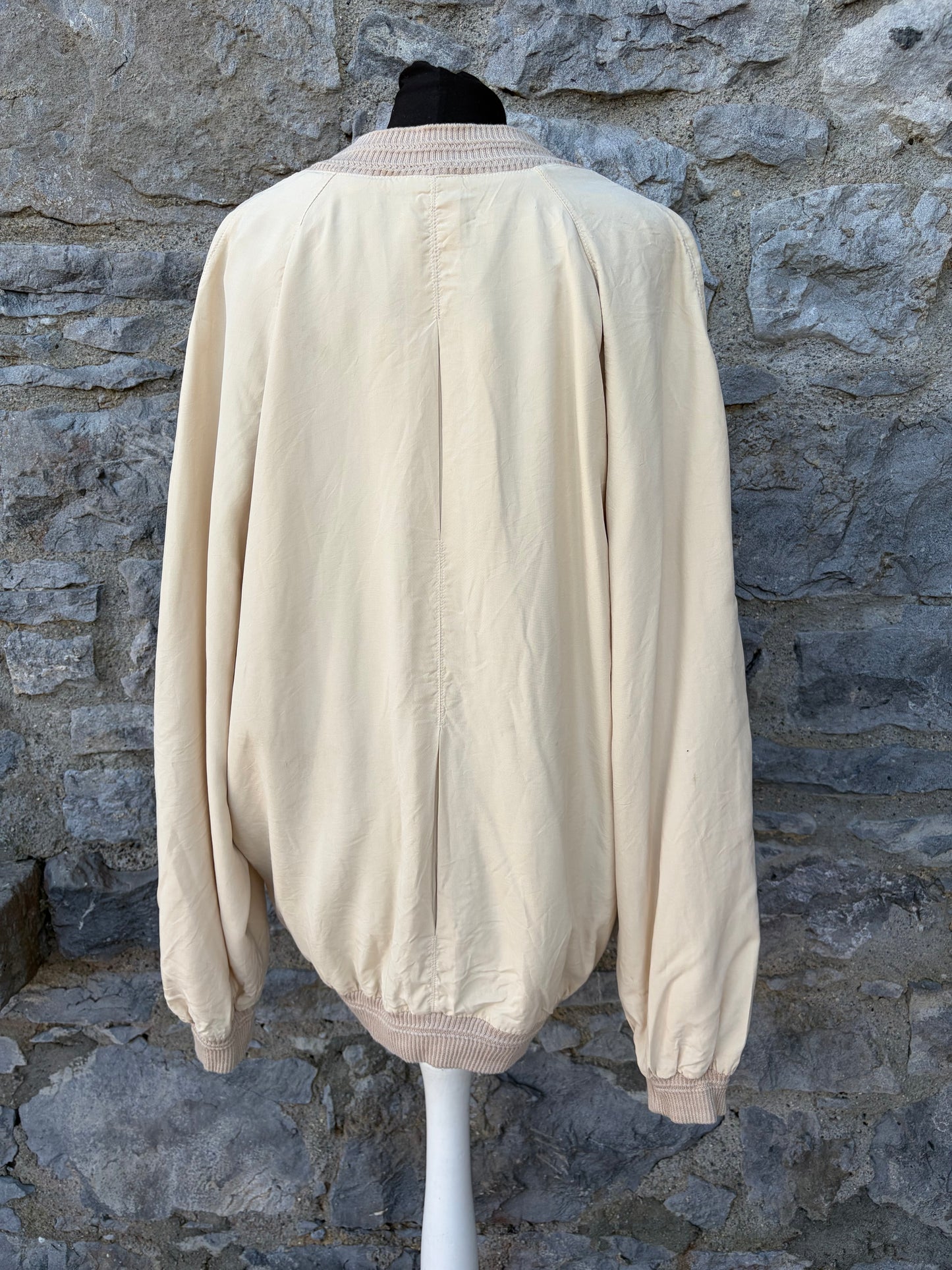 80s ivory bomber jacket Large