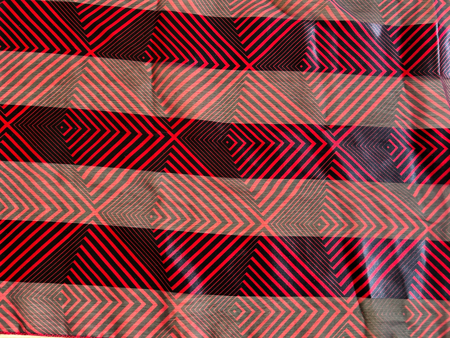 Red&black geometric scarf