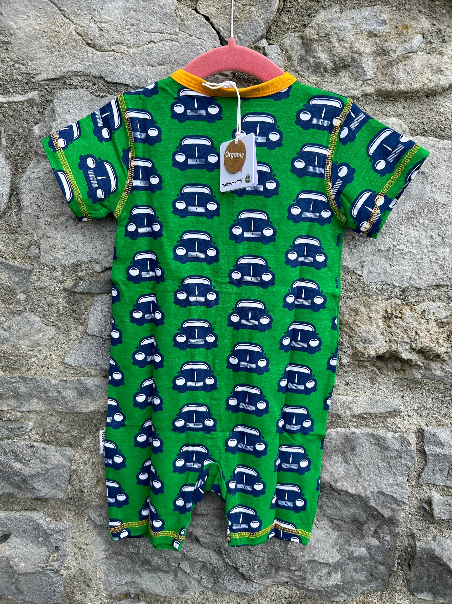 Green cars rompers 9m (74cm)