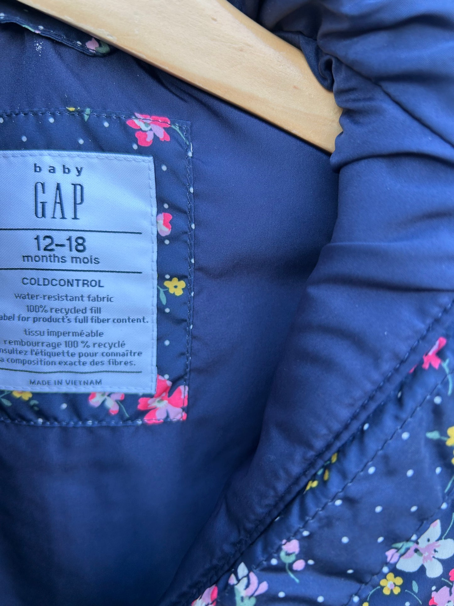 Floral navy gilet 12-18m (80-86cm)