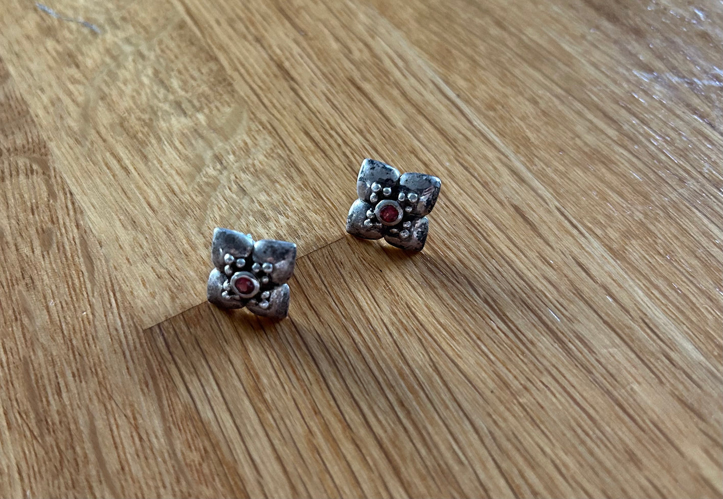 Flower silver earrings