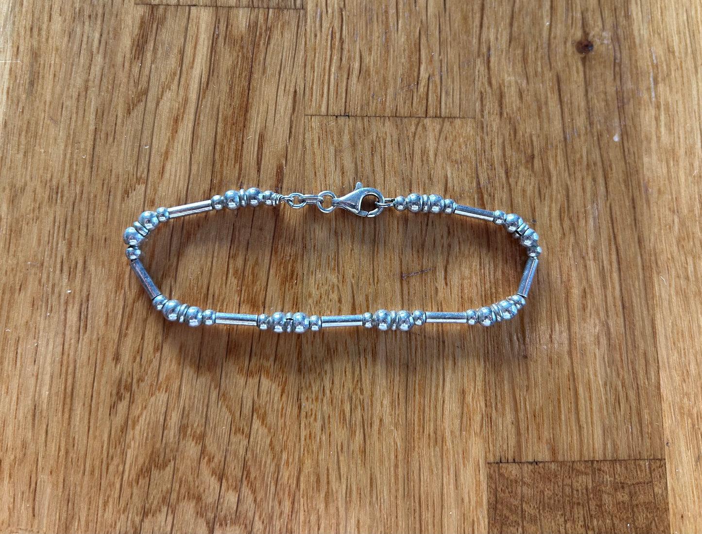 Silver bead bracelet