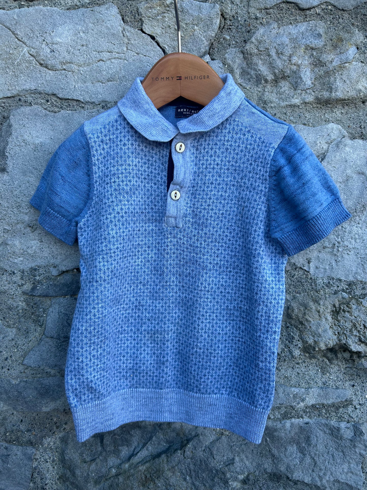 Blue polo knitted top 12-18m (80-86cm)