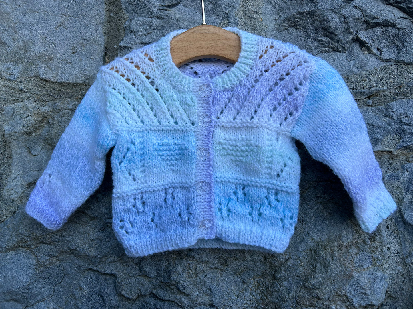 Pink&blue melange cardigan 0-3m (56-62cm)