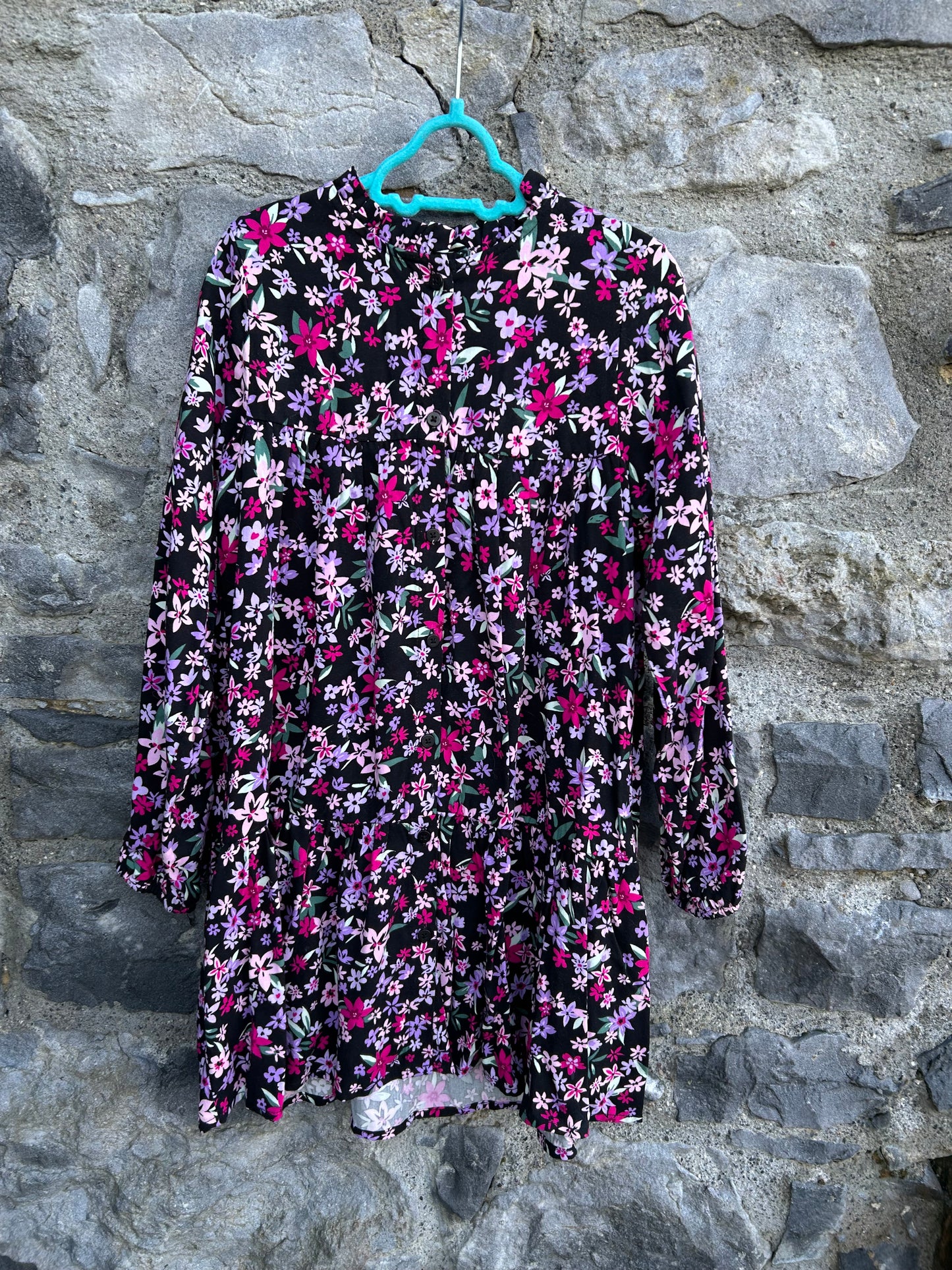 Pink&purple flowers dress 7-8y (122-128cm)