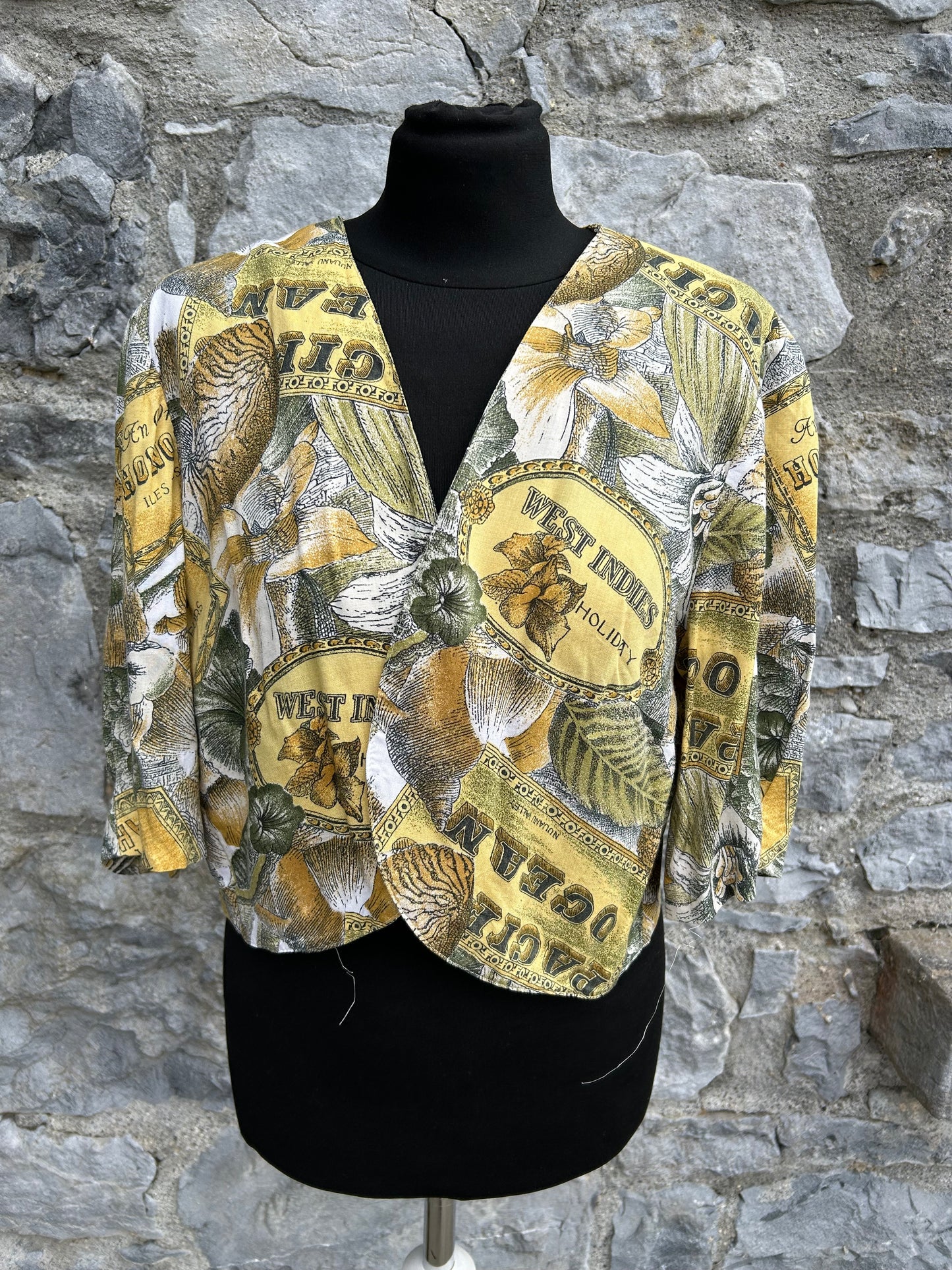 80s West Indies yellow bolero uk 12-14