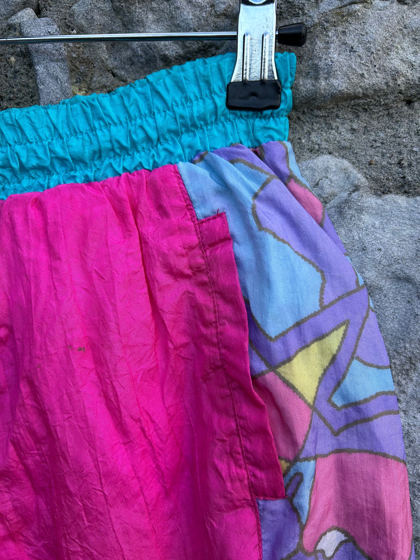 80s pink&teal shell pants 9-10y (134-140cm)