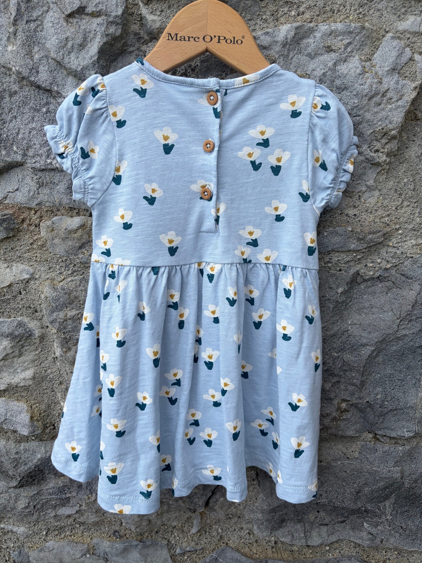 Floral blue dress 6-9m (68-74cm)