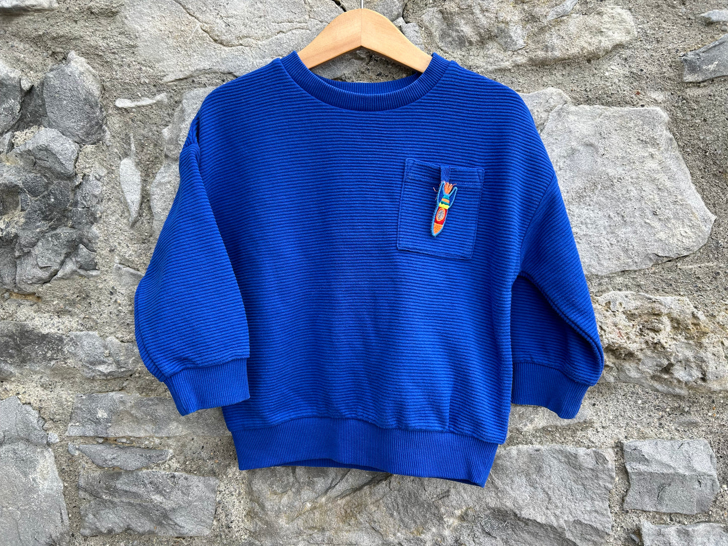 Blue ribbed sweatshirt 18-24m (86-92cm)