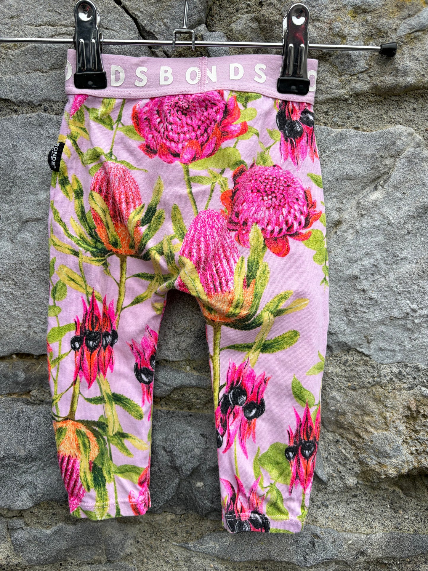 Pink botanical print leggings 3-6m (62-68cm)