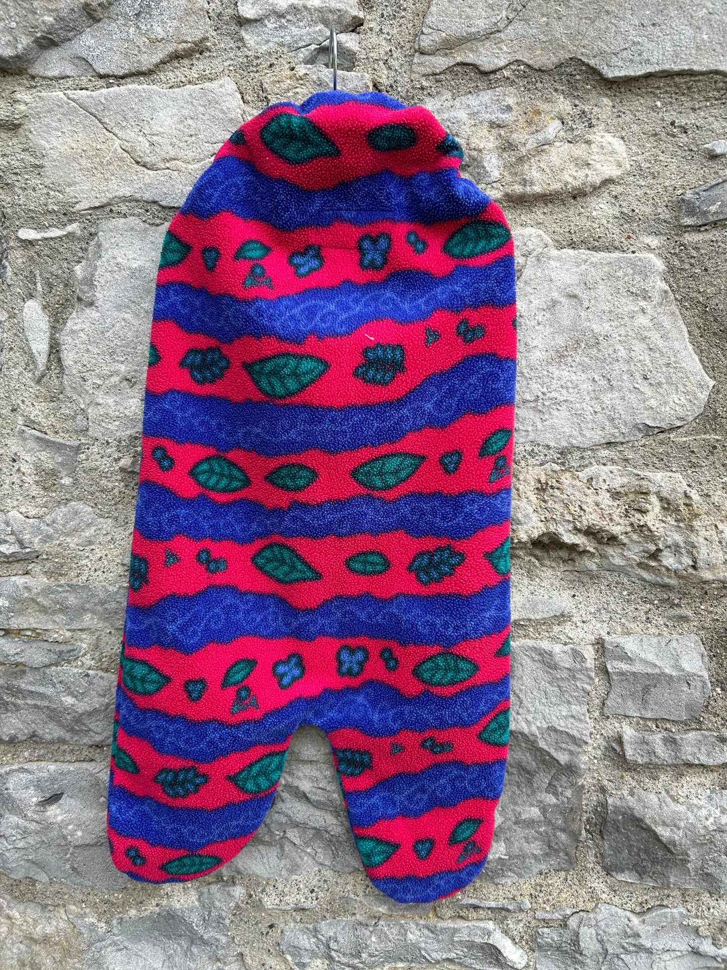 80s Pink&navy fleece Babybag 0-6m (56-68cm)