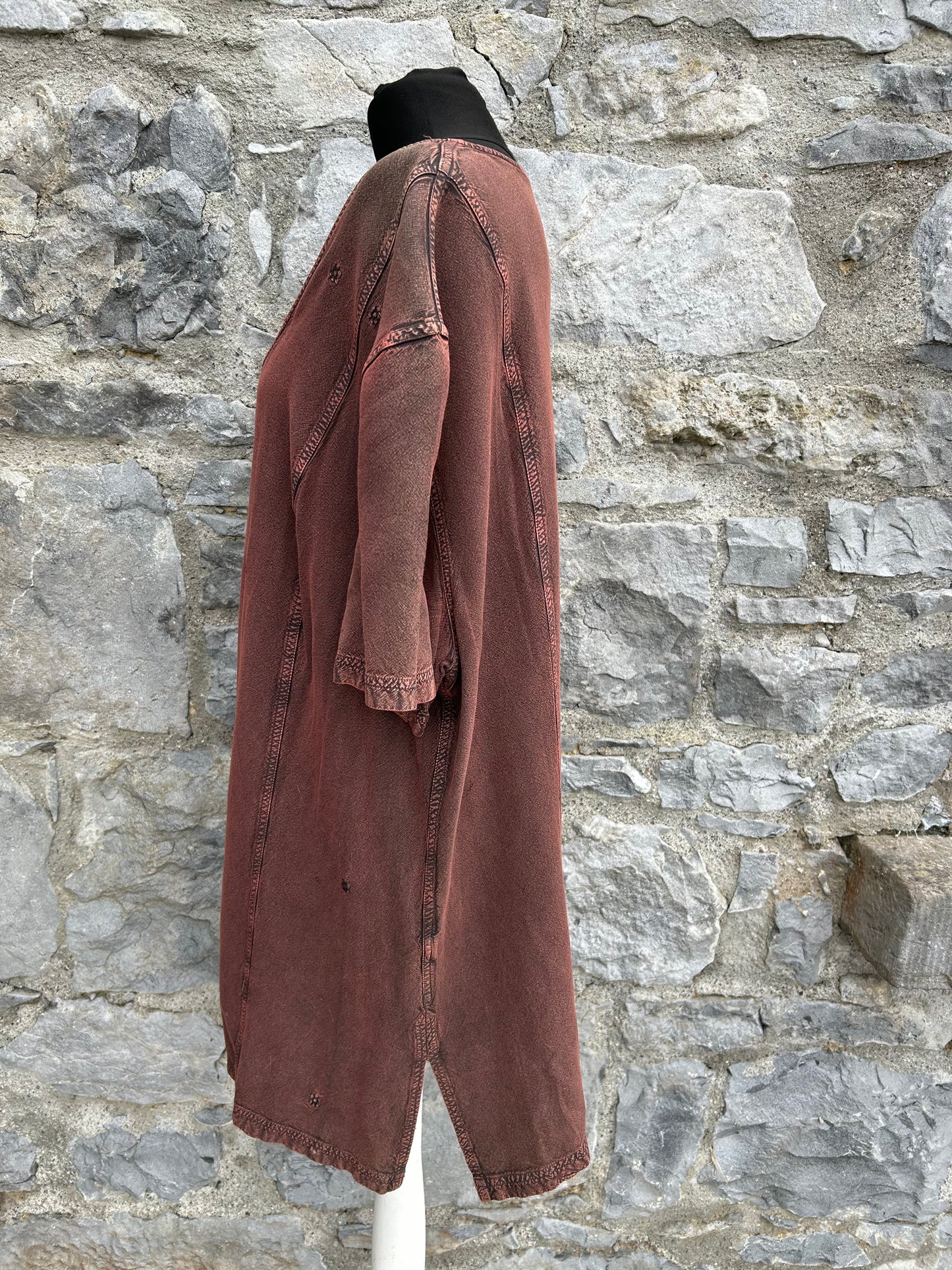 90s brown tunic uk 18-20