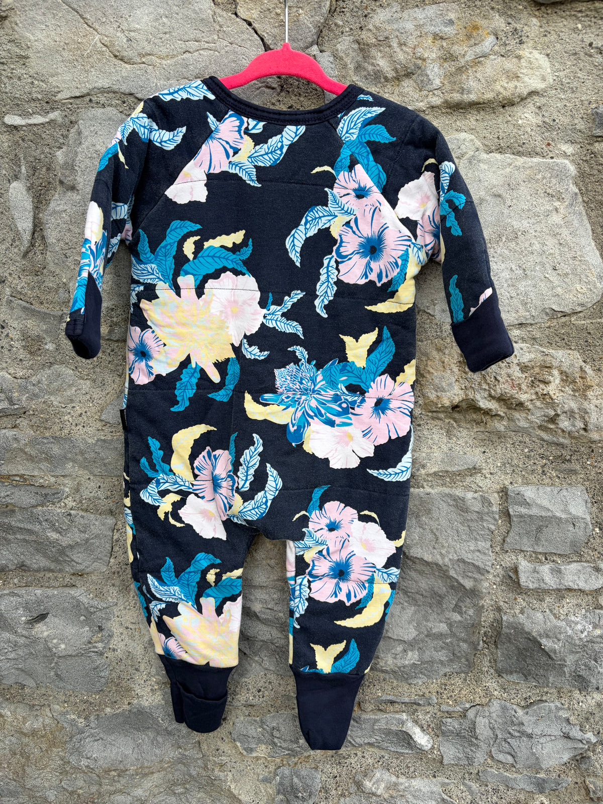 Pink flowers padded Wondersuit 6-12m (68-80cm)