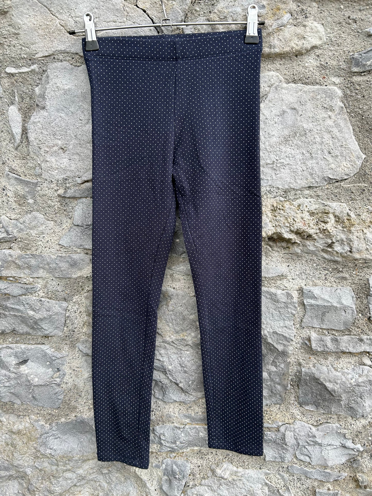 Dotty navy sweat leggings 7-8y (122-128cm)