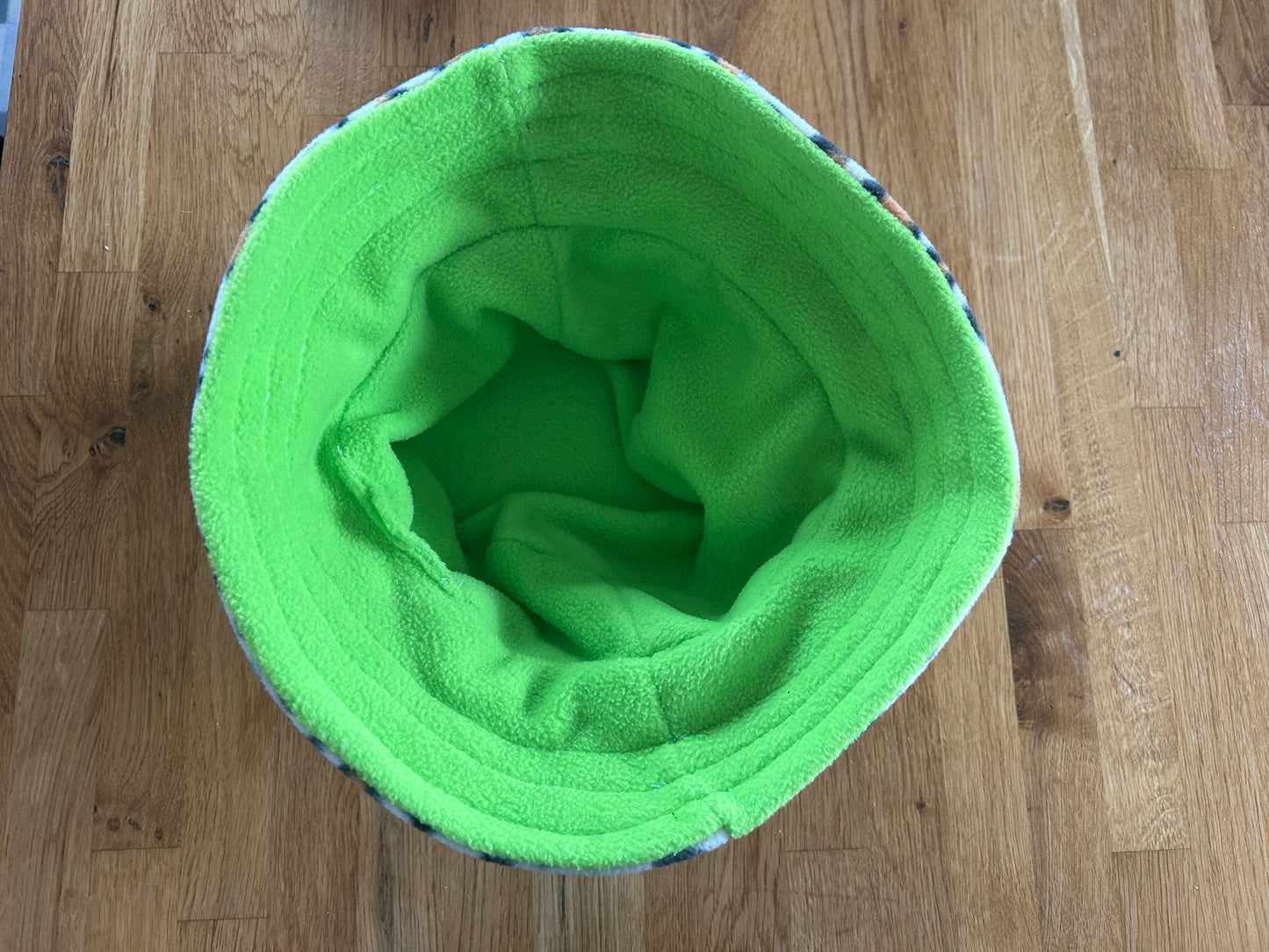 Animal print fleece bucket adult hat