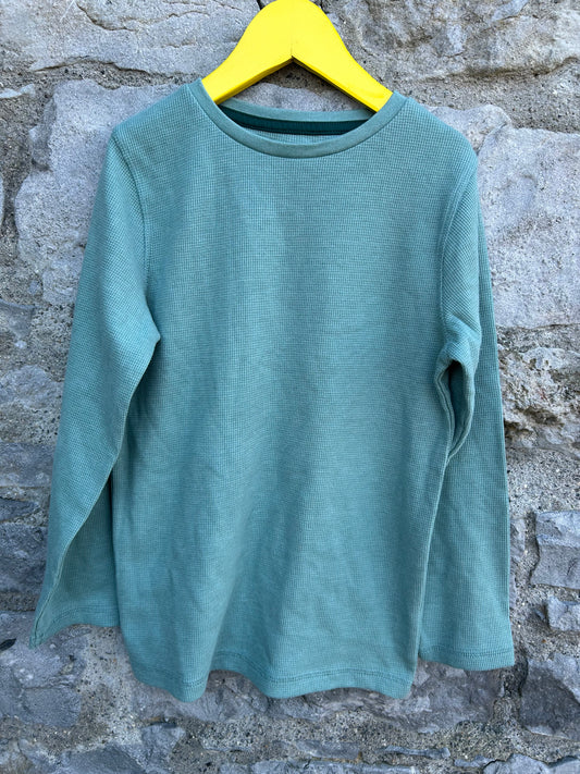 Green waffle top  8y (128cm)